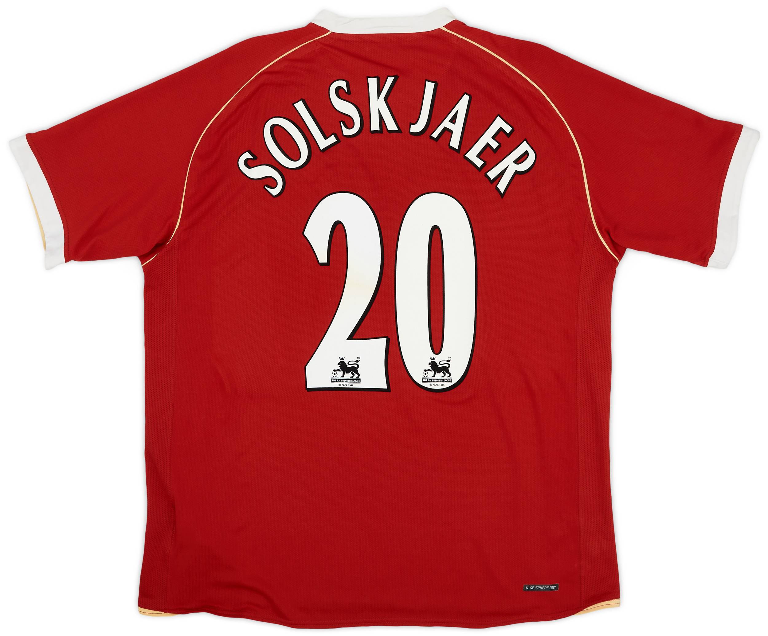 2006-07 Manchester United Home Shirt Solskjaer #20 - 8/10 - (XXL)