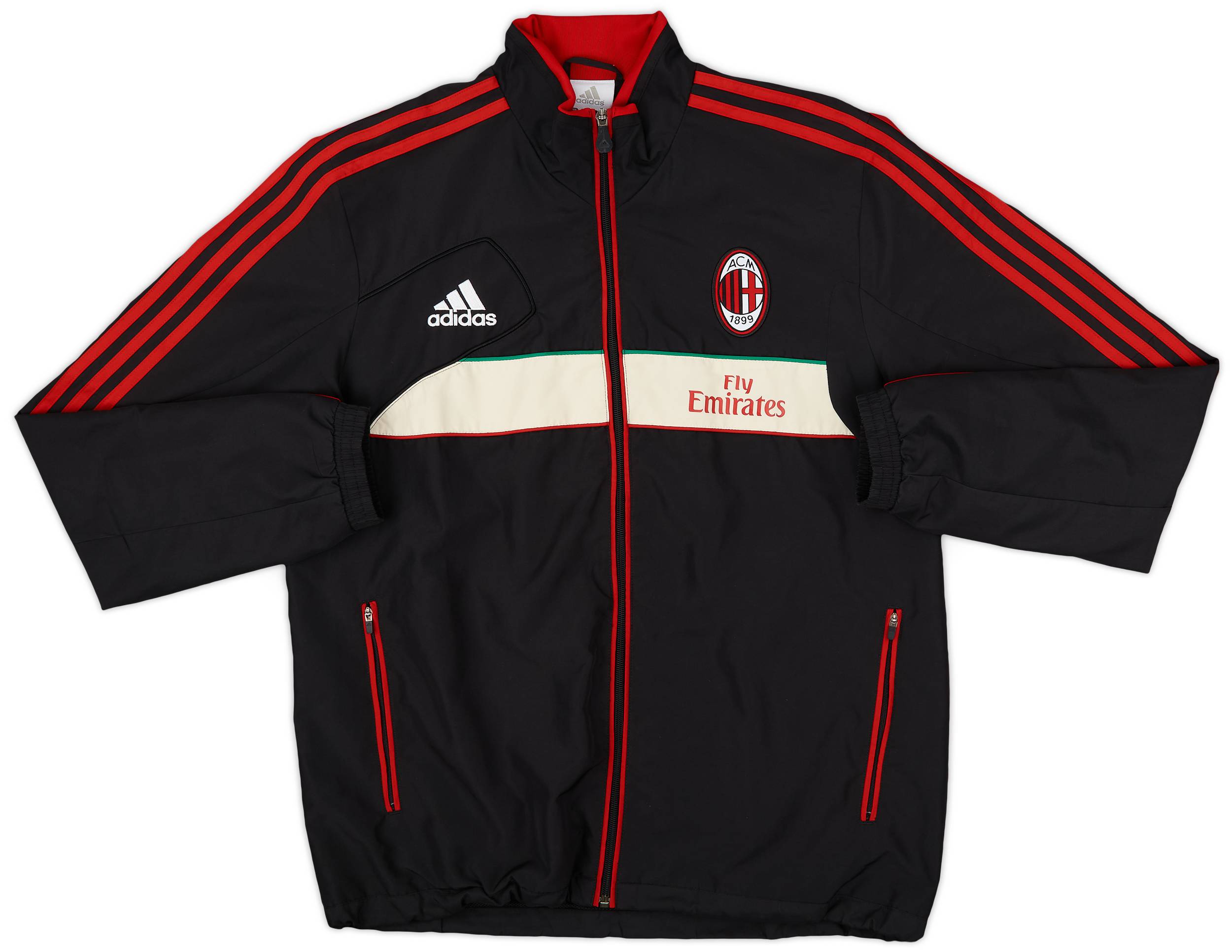 11年製adidas AC Milan Fly Emiratesレアunisex 2012-13 AC Milan adidas Track Jacket - 8/10 - (L)
