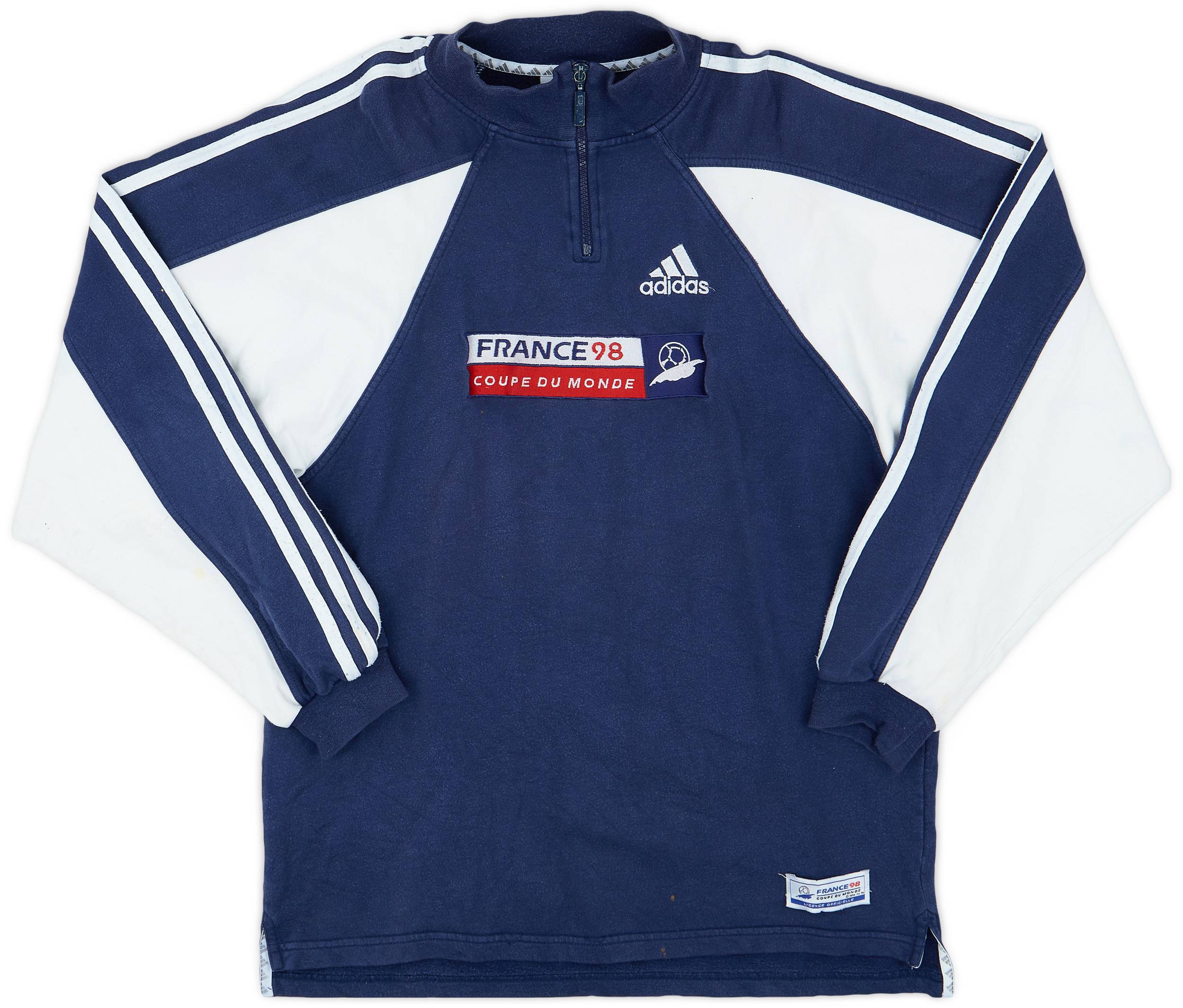 1998 France adidas 'Coupe du Monde' 1/4 Zip Sweat Top - 6/10 - (M)