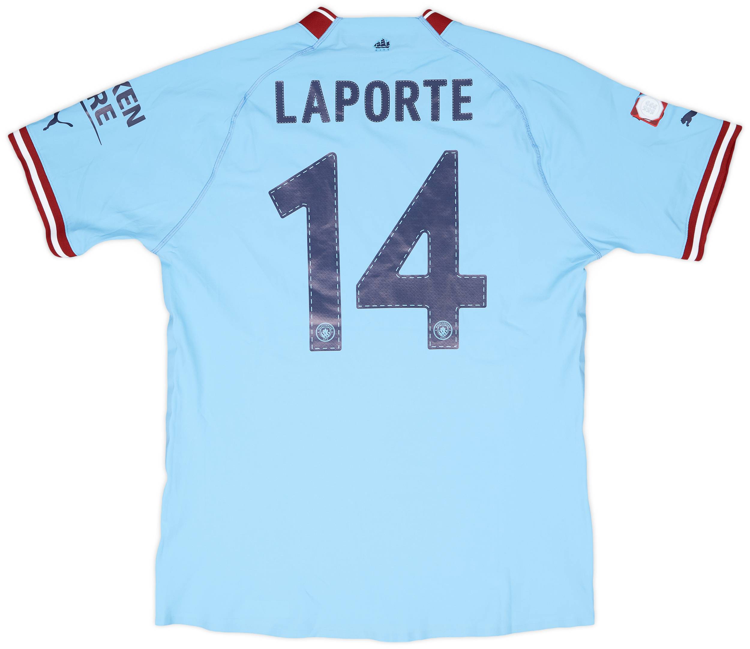 2022-23 Manchester City Match Issue Community Shield Home Shirt Laporte #14
