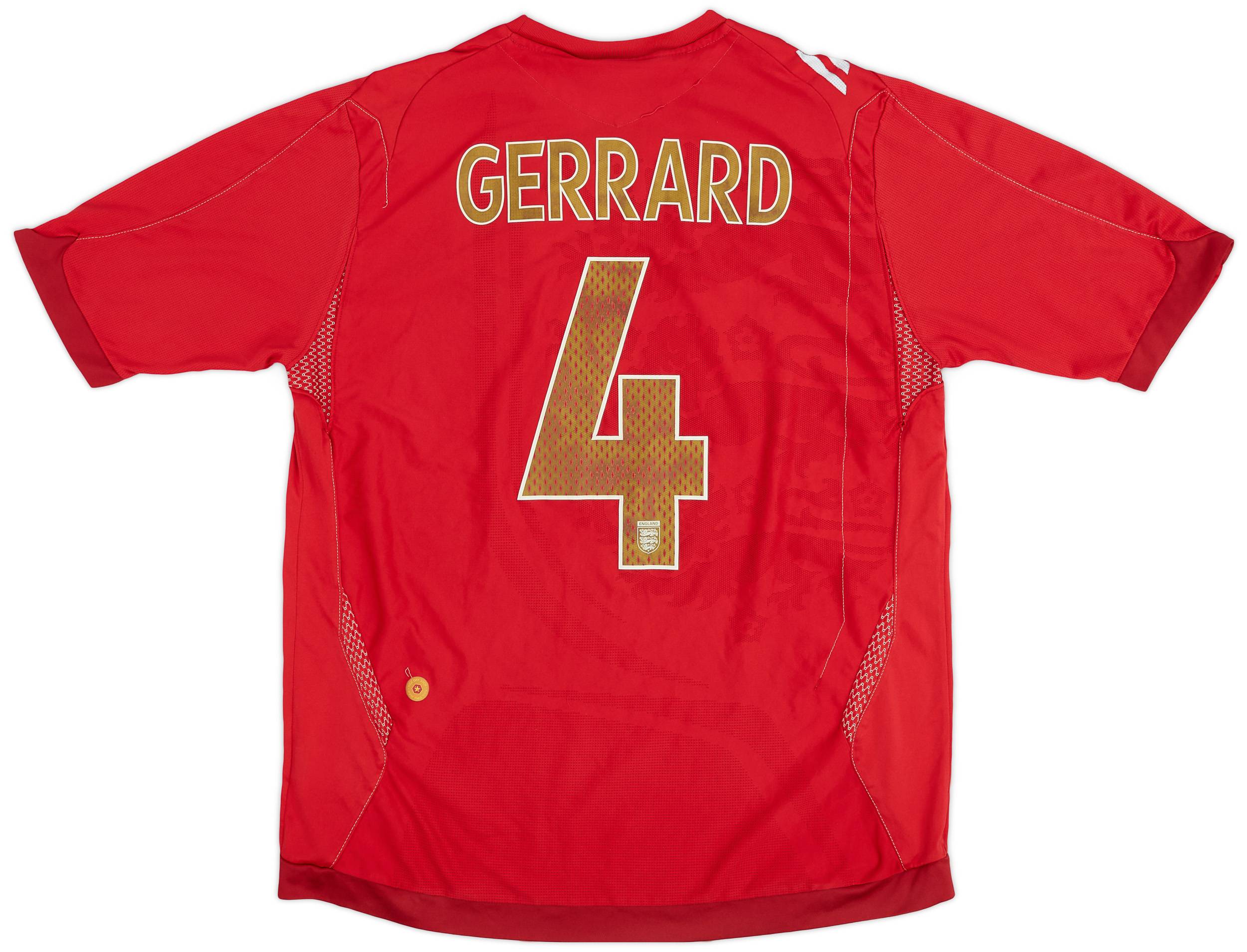2006-08 England Away Shirt Gerrard #4 - 7/10 - (L)