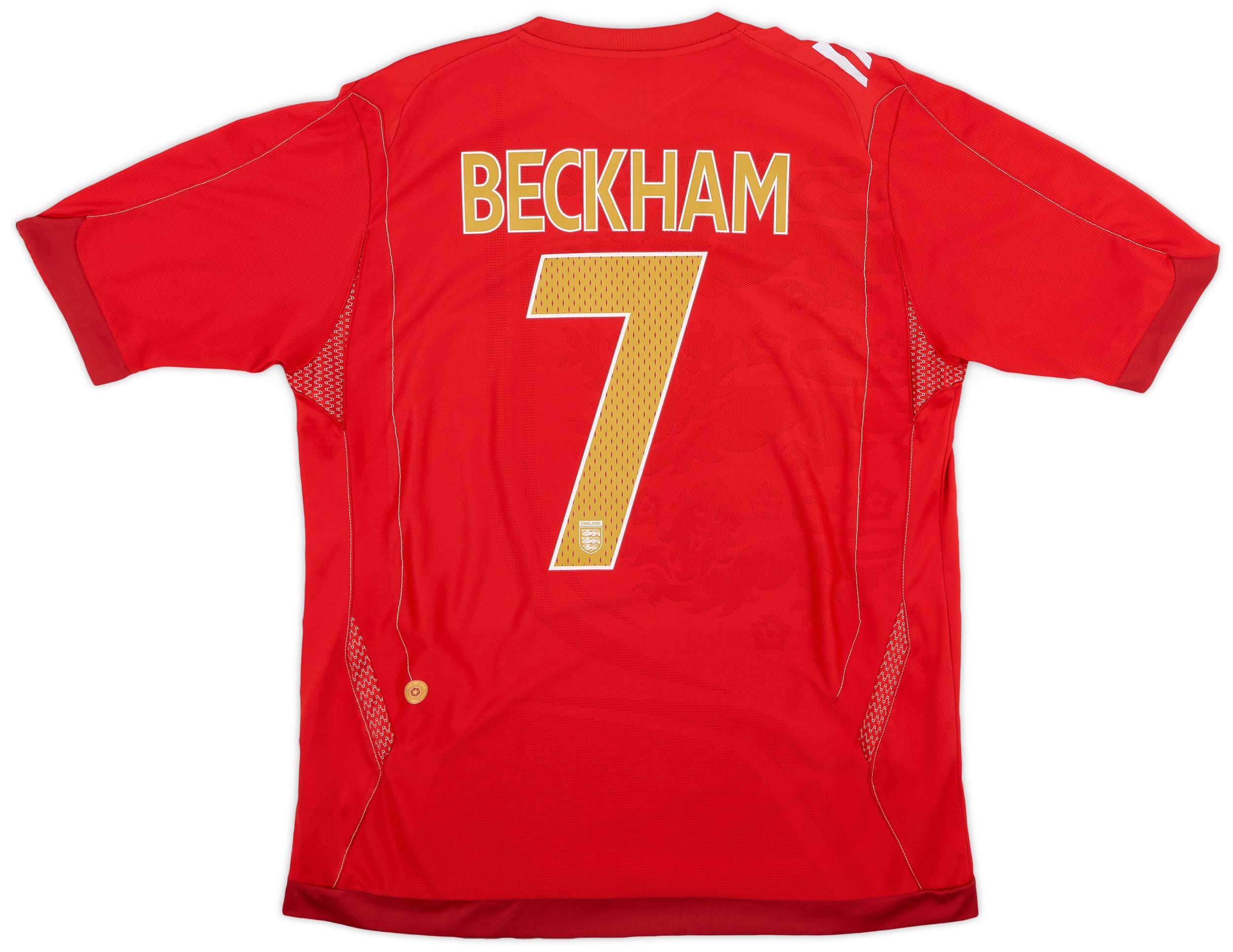 2006-08 England Away Shirt Beckham #7 - 8/10 - (L)