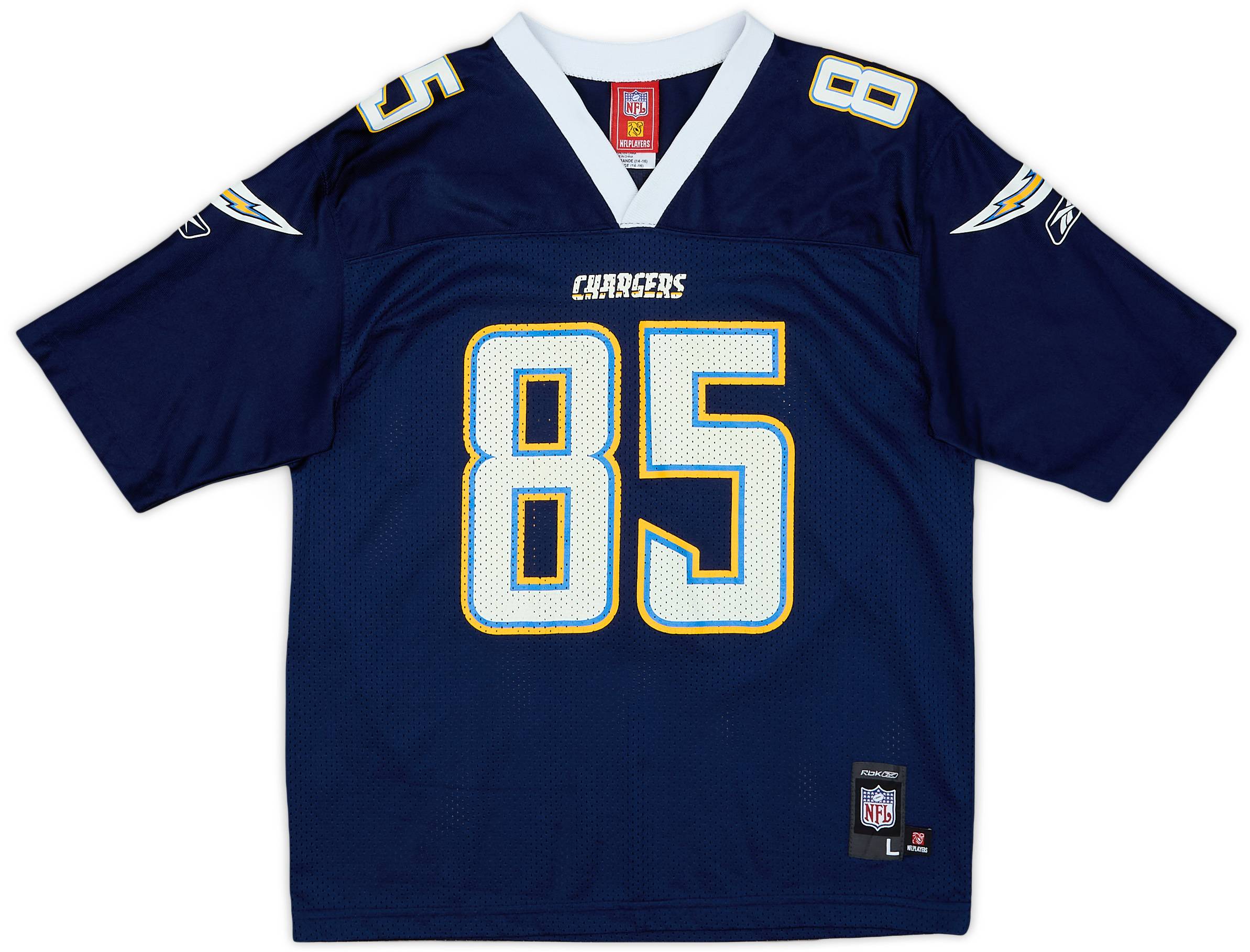 2007 San Diego Chargers Gates #85 Reebok Replica Home Jersey - 8/10 - (L.Boys)