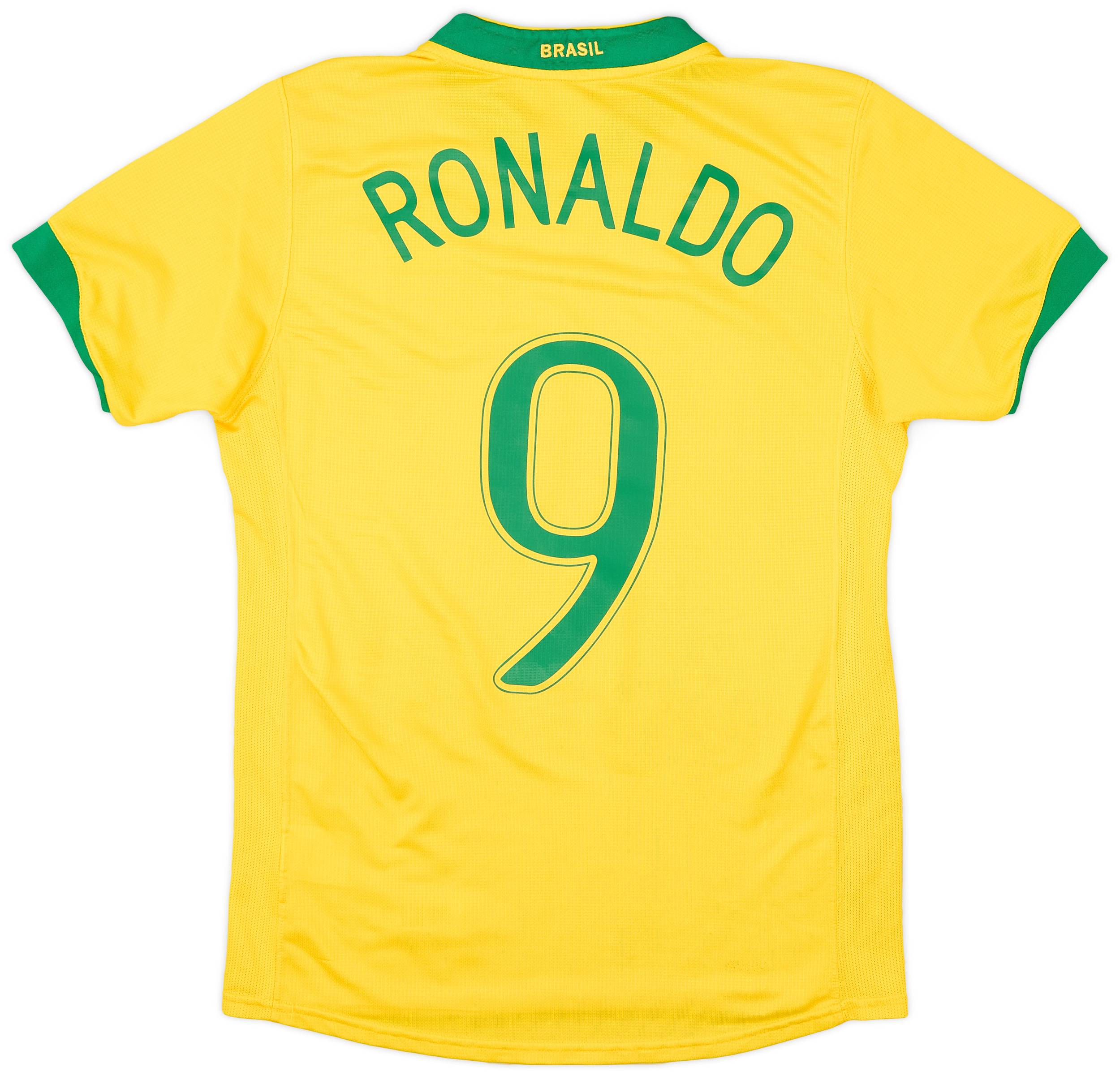 2006-08 Brazil Home Shirt Ronaldo #9 - 8/10 - (S)