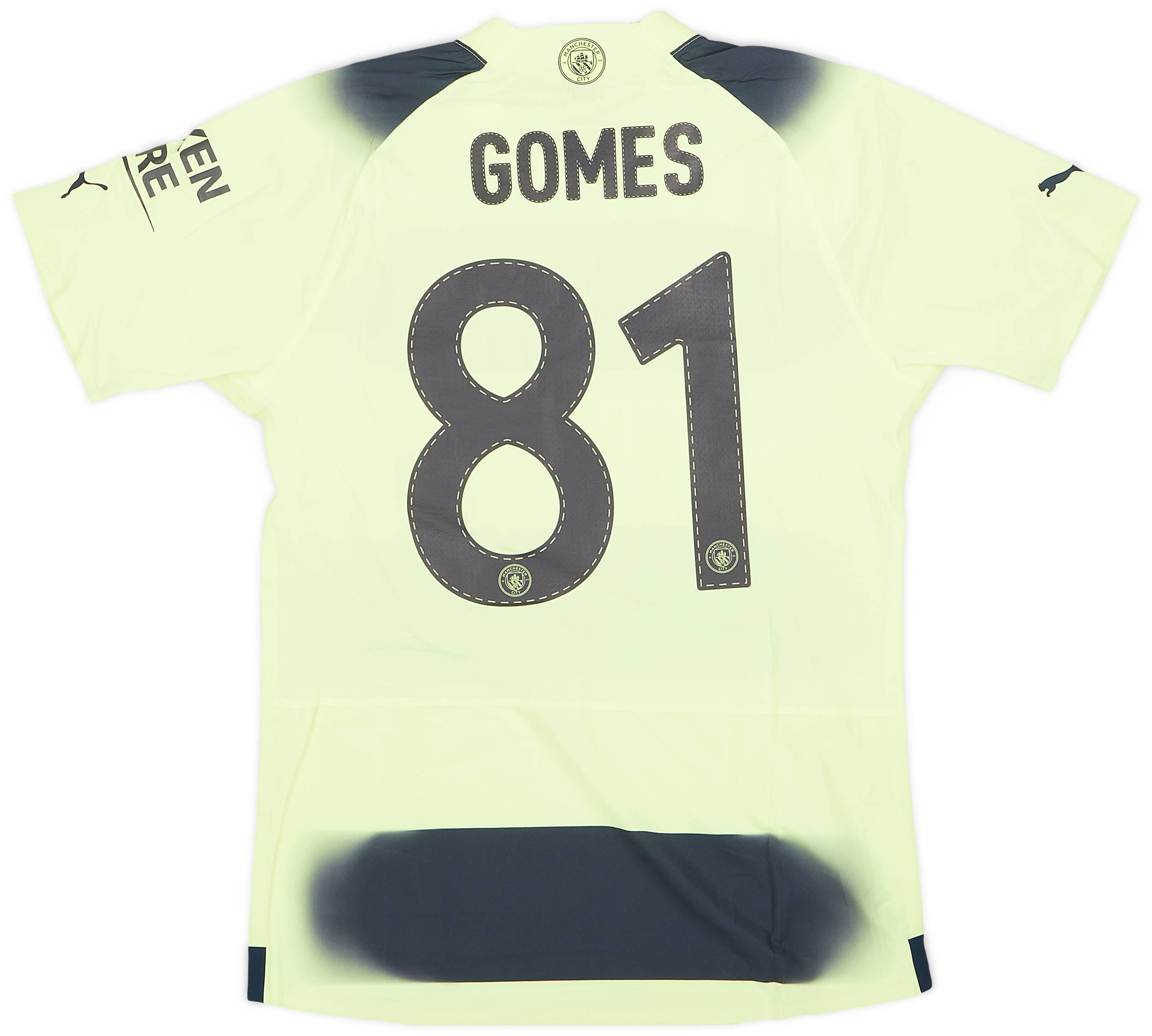 2022-23 Manchester City Match Issue FA Cup Third Shirt Gomes #81