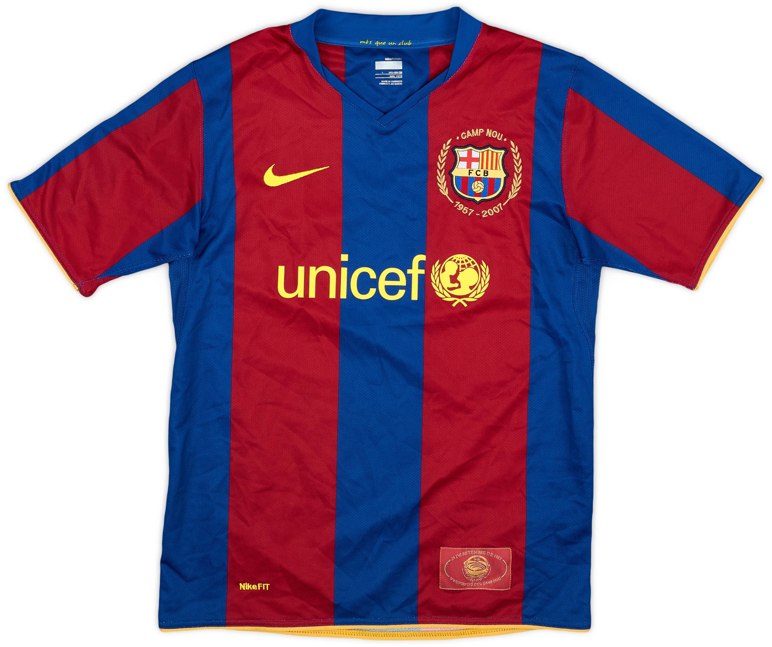 2007-08 Barcelona Home Shirt - 9/10 - (L.Boys)
