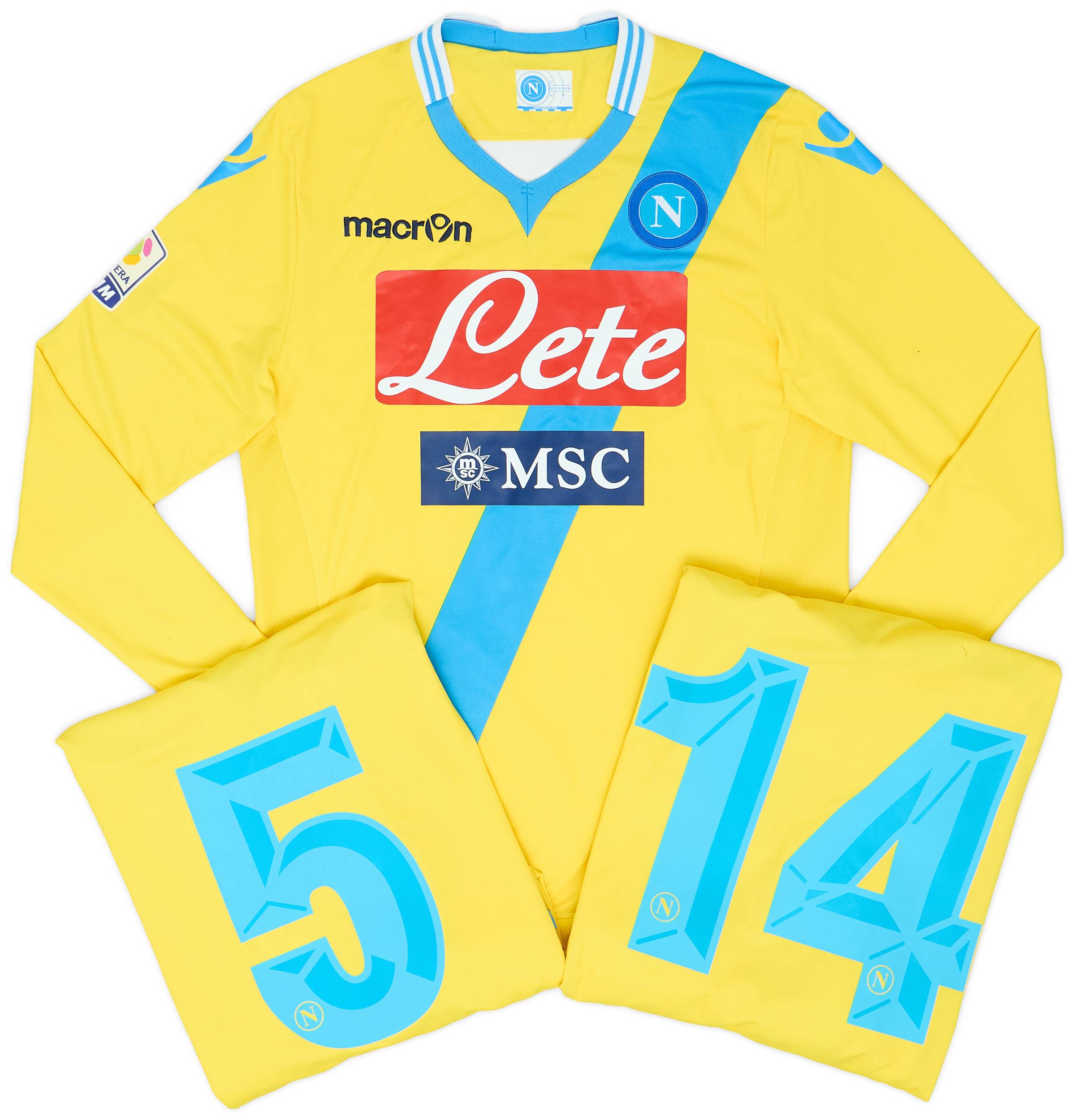 2013-14 Napoli Primavera Player Issue Third L/S Shirt # - 6/10