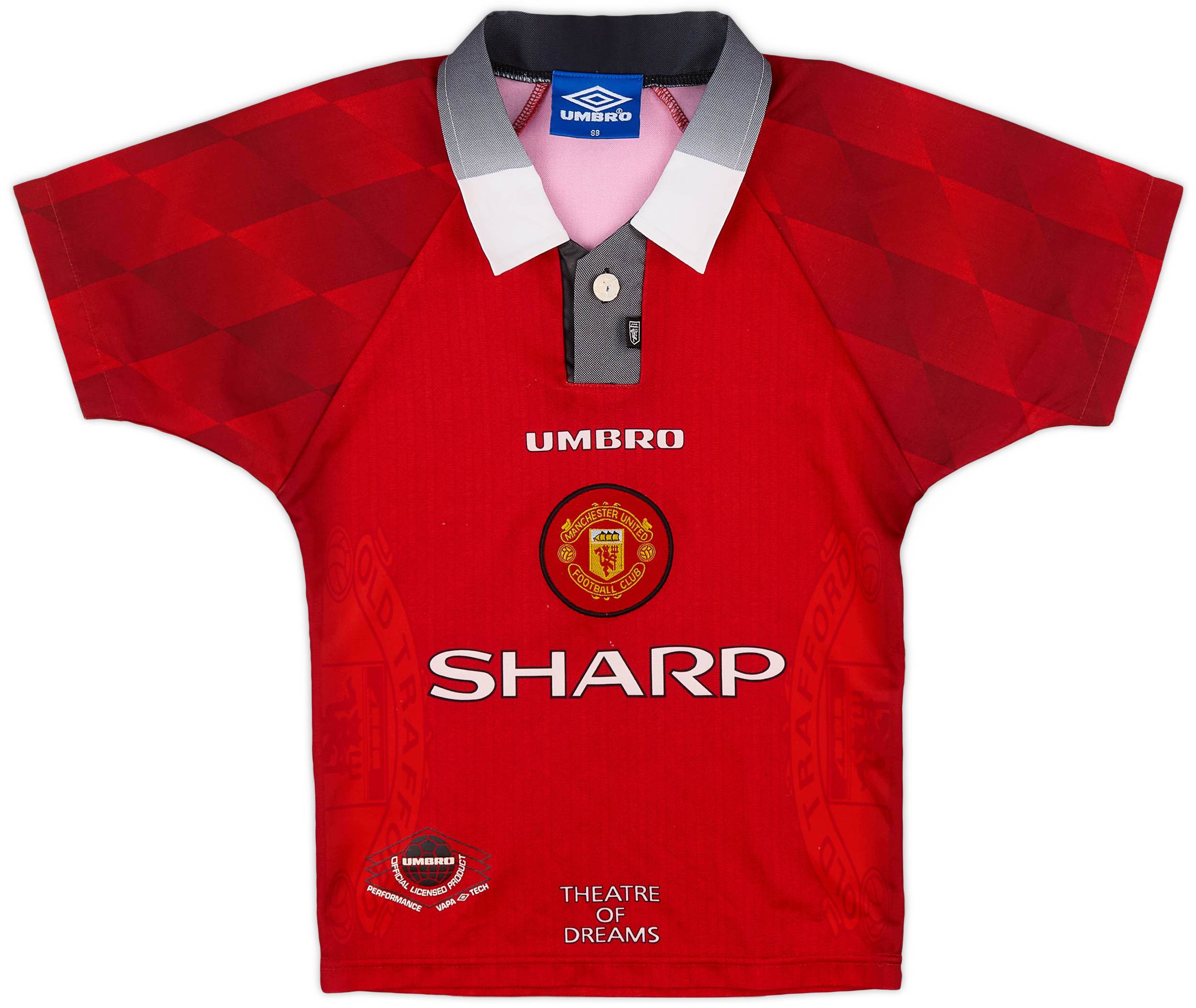 1996-98 Manchester United Home Shirt - 9/10 - (S.Boys)