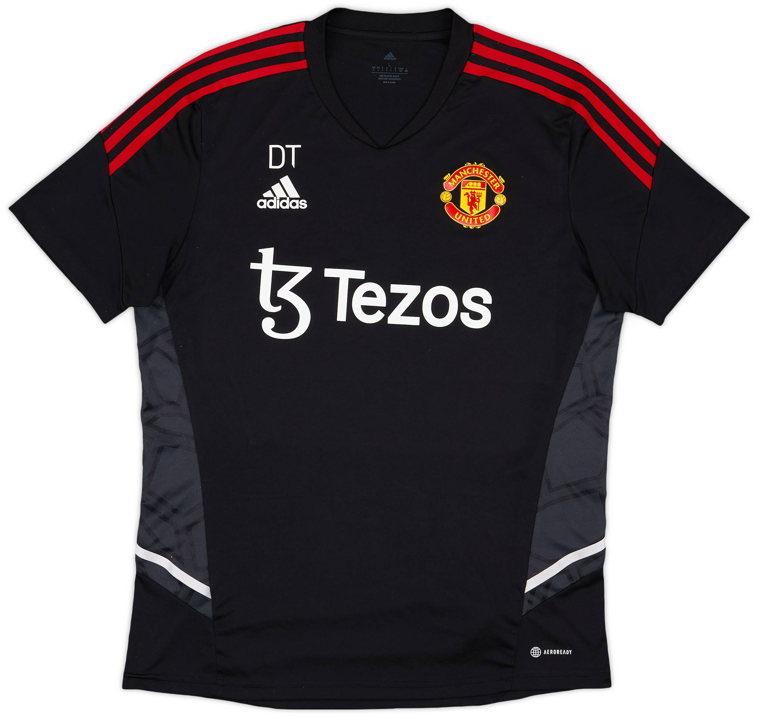 2022-23 Manchester United Staff Issue adidas Training Shirt 'DT' - 9/10 - (L)