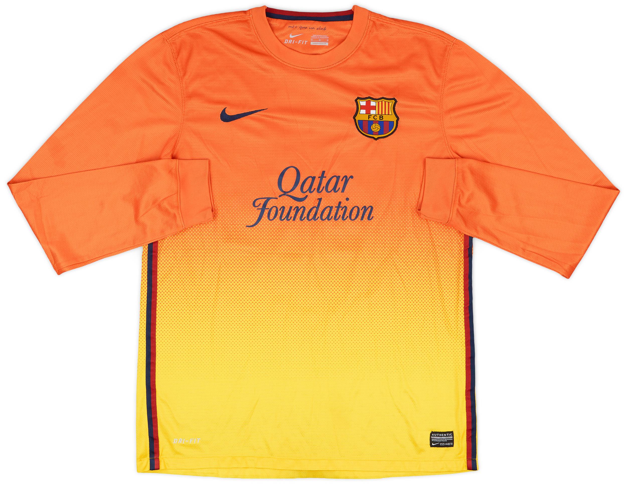 2012-13 Barcelona Match Issue Away L/S Shirt #16