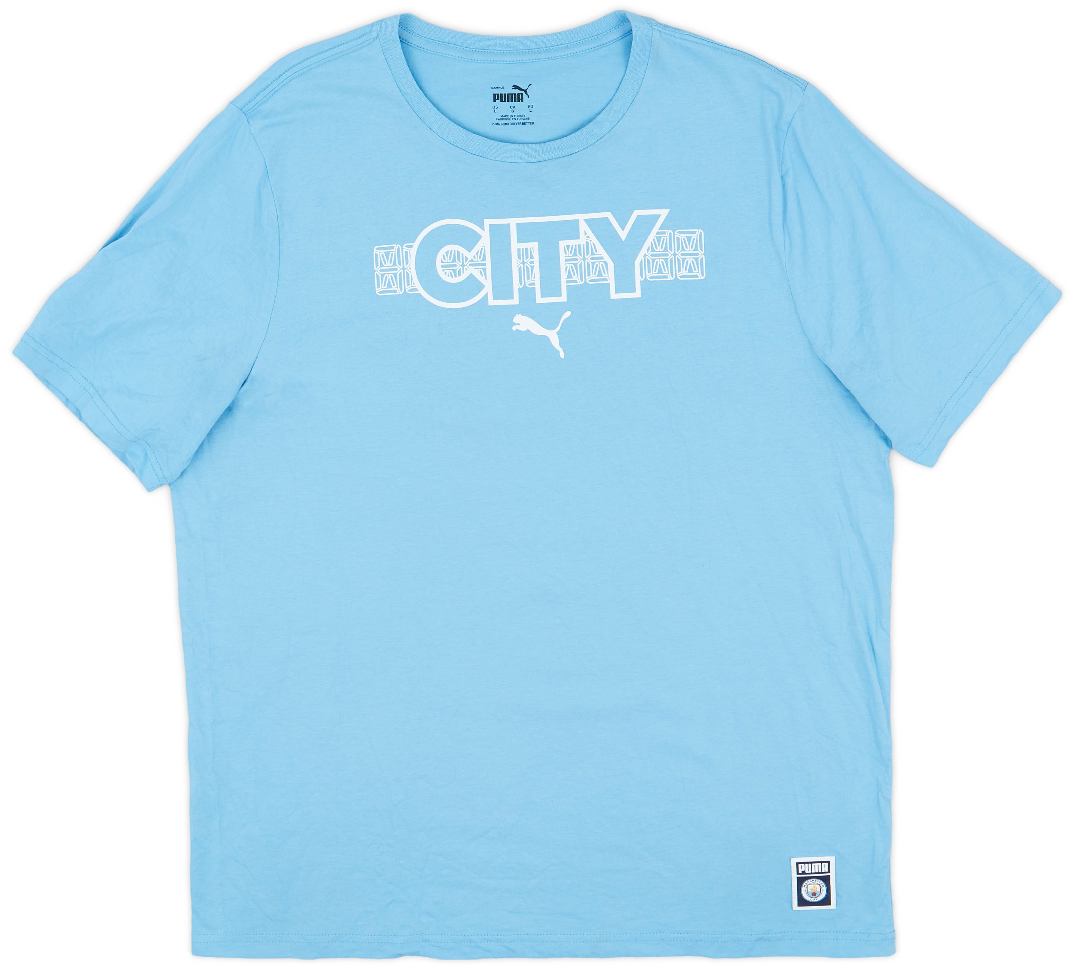 2021-22 Manchester City Puma Cotton Tee - 9/10 - (L)
