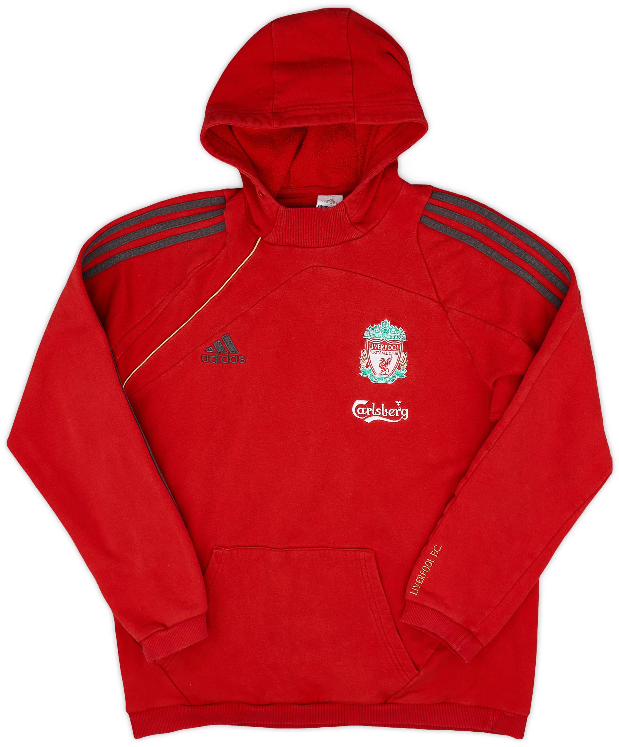 2009-10 Liverpool adidas Hooded Sweat Top - 9/10 - (L)