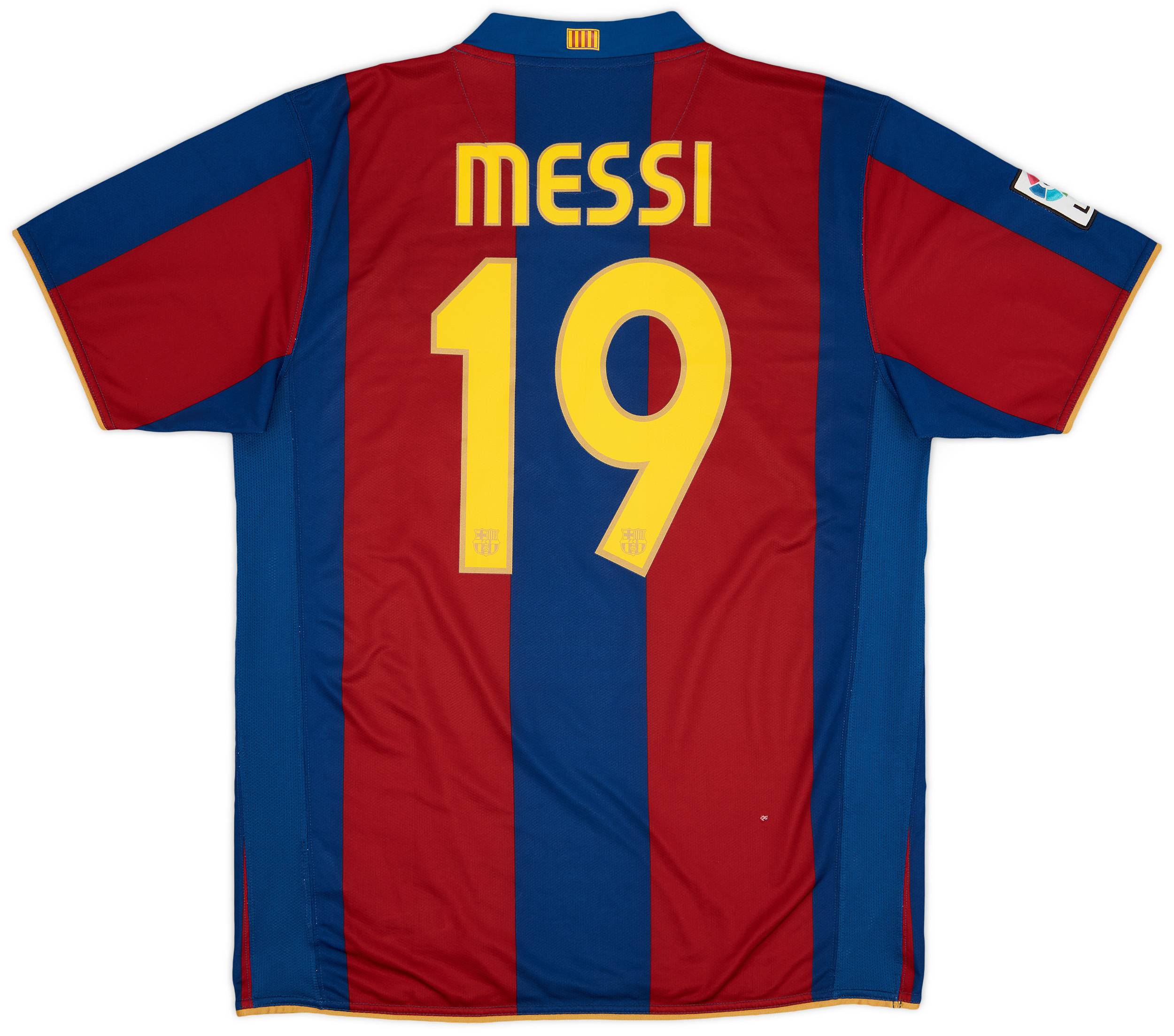 2007-08 Barcelona Home Shirt Messi #19 - 6/10 - (L)