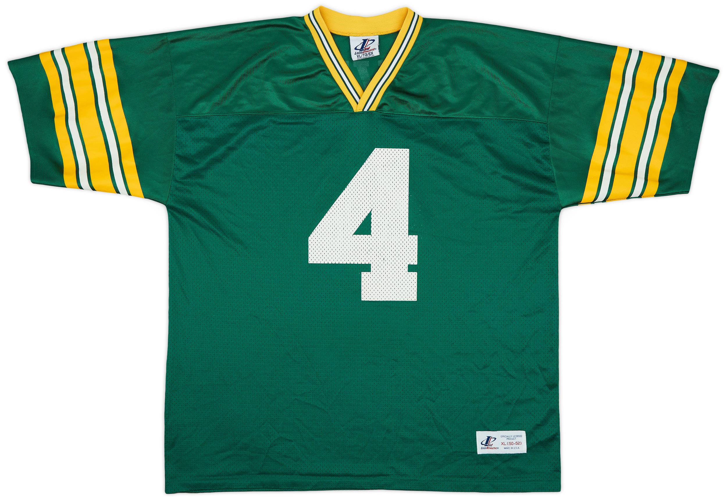 1996 Green Bay Packers Favre #4 Logo Athletic Home Jersey - 8/10 - (XL)