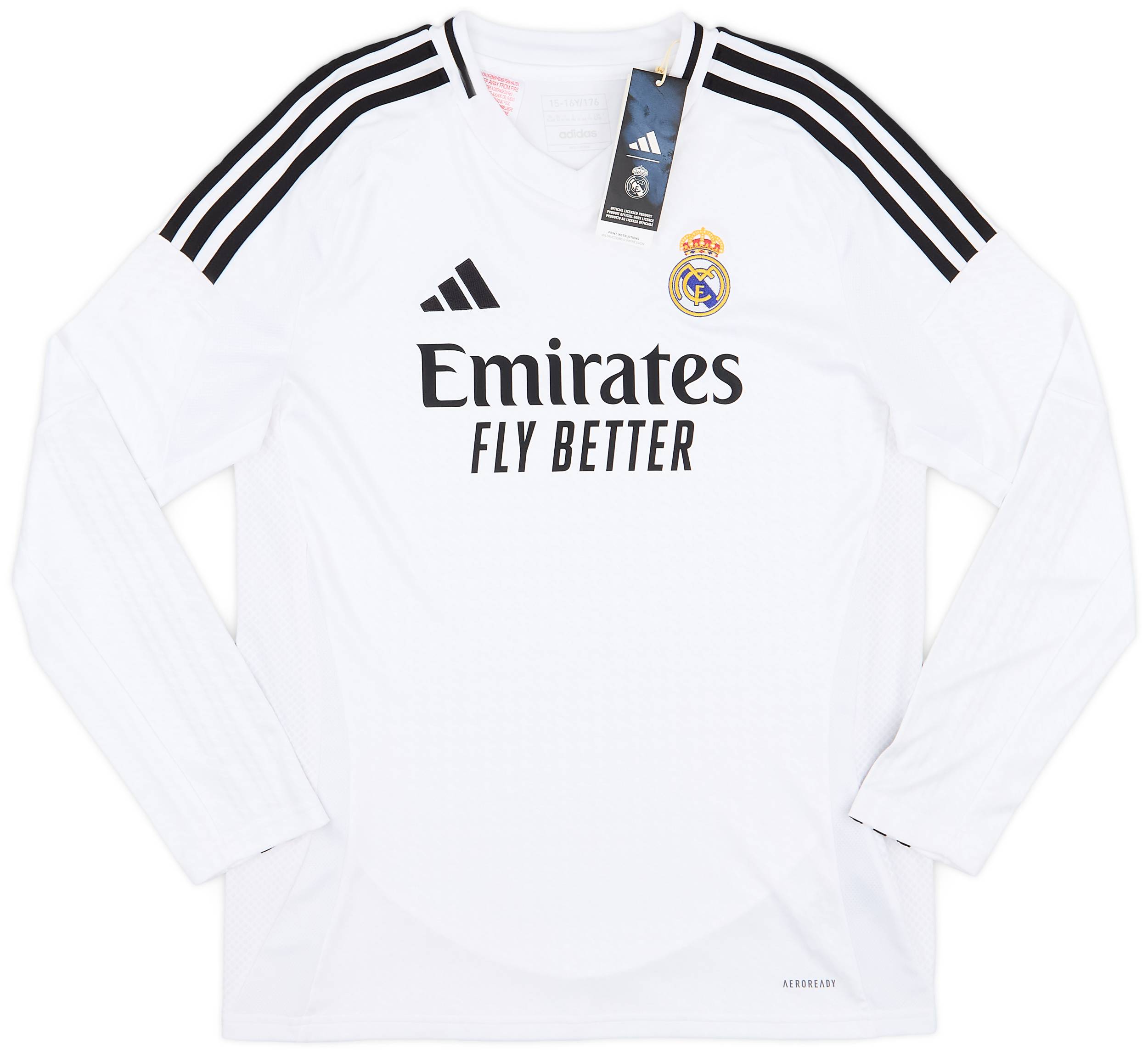 2024-25 Real Madrid Home L/S Shirt (KIDS)
