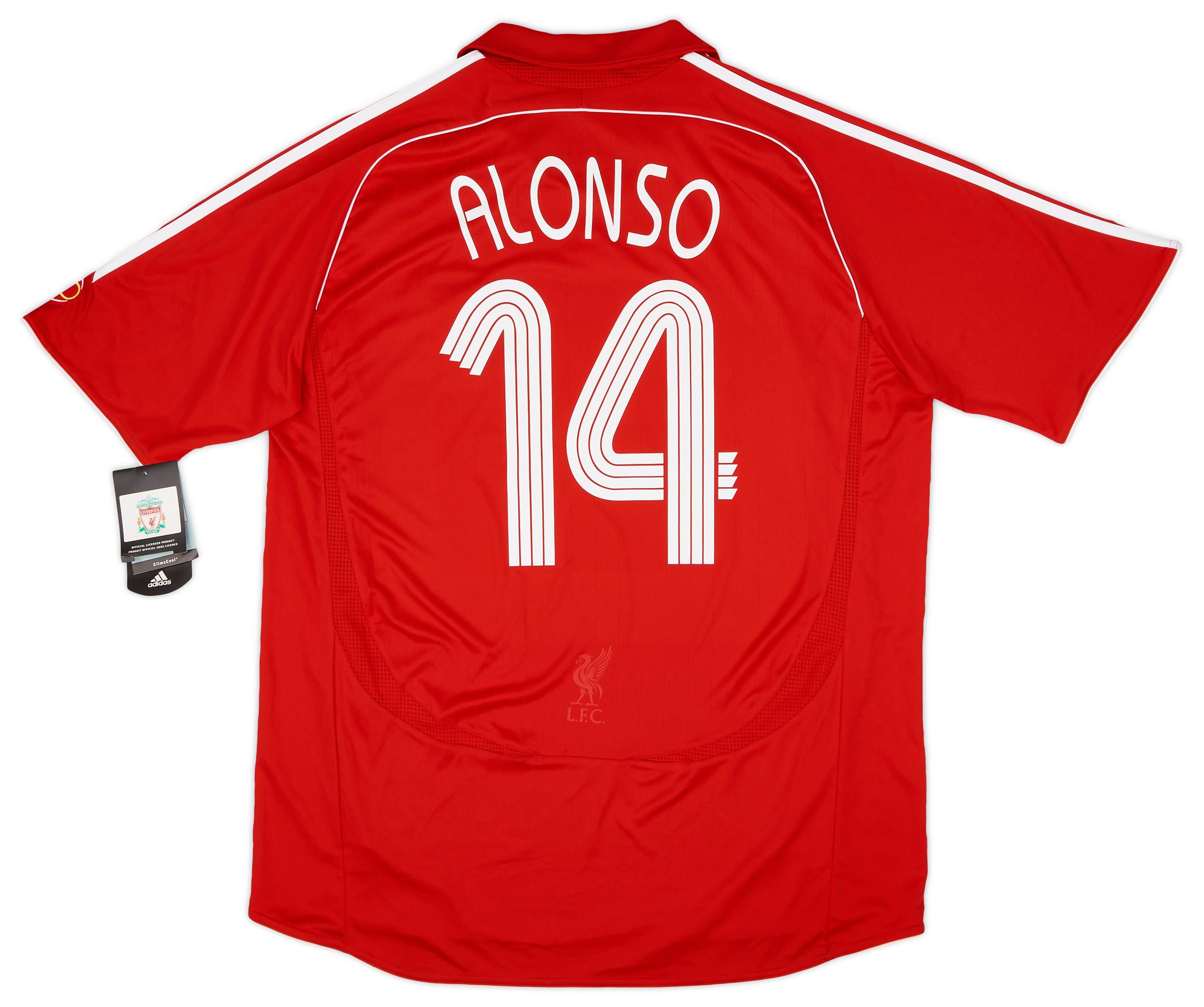 正規品 リヴァプール ALONSO 14番 シャツ 2006-08 Liverpool Home Shirt Alonso #14 (XL)