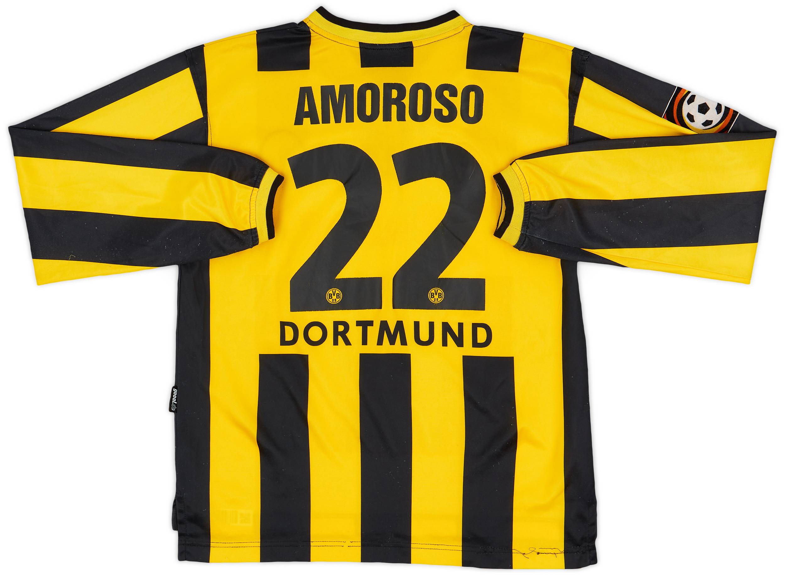 2000-02 Borussia Dortmund Home L/S Shirt Amoroso #22 - 7/10 - (L.Boys)