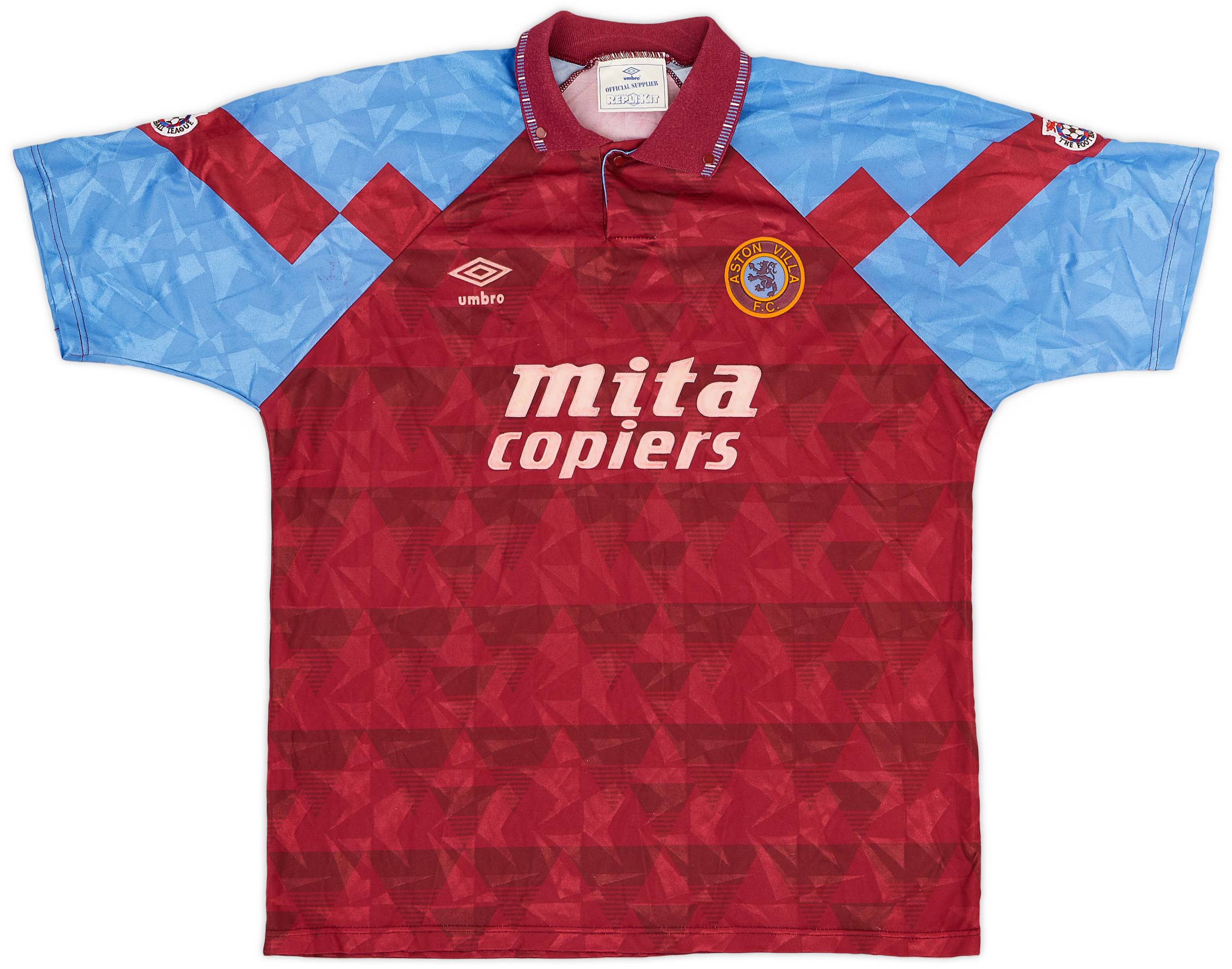 1990-92 Aston Villa Home Shirt - 7/10 - (L)