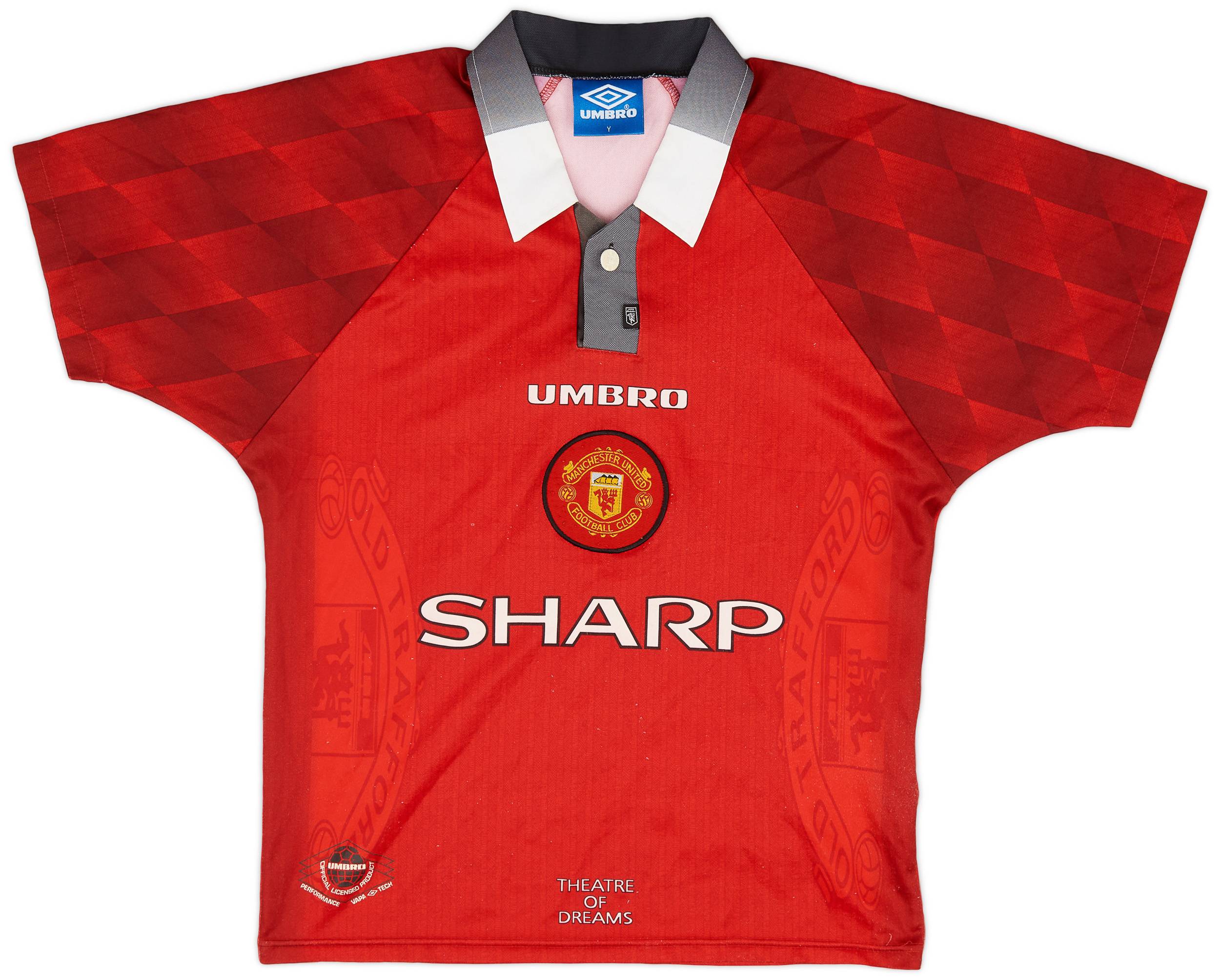1996-98 Manchester United Home Shirt - 8/10 - (Y)