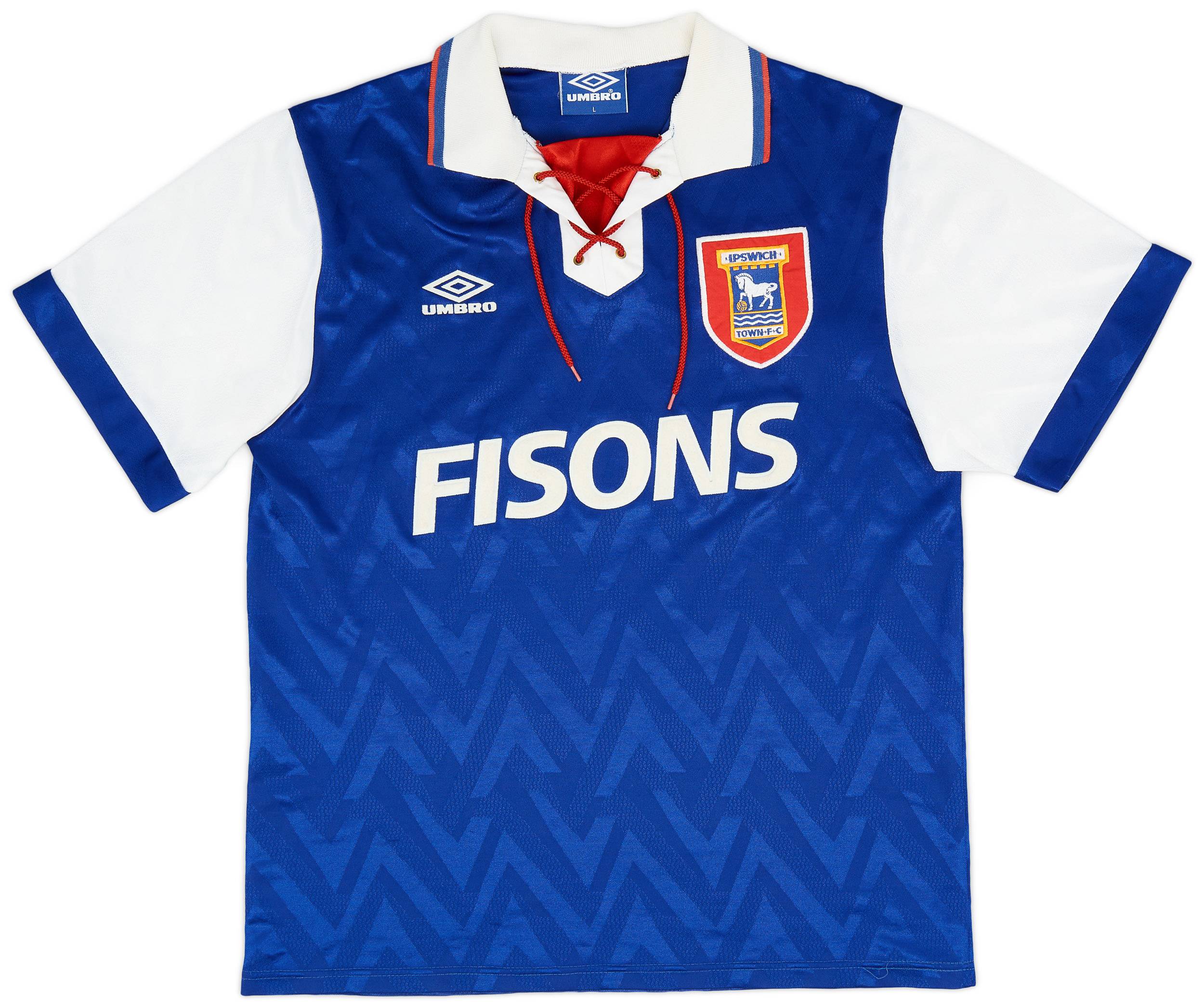 1992-94 Ipswich Home Shirt - 10/10 - (L)