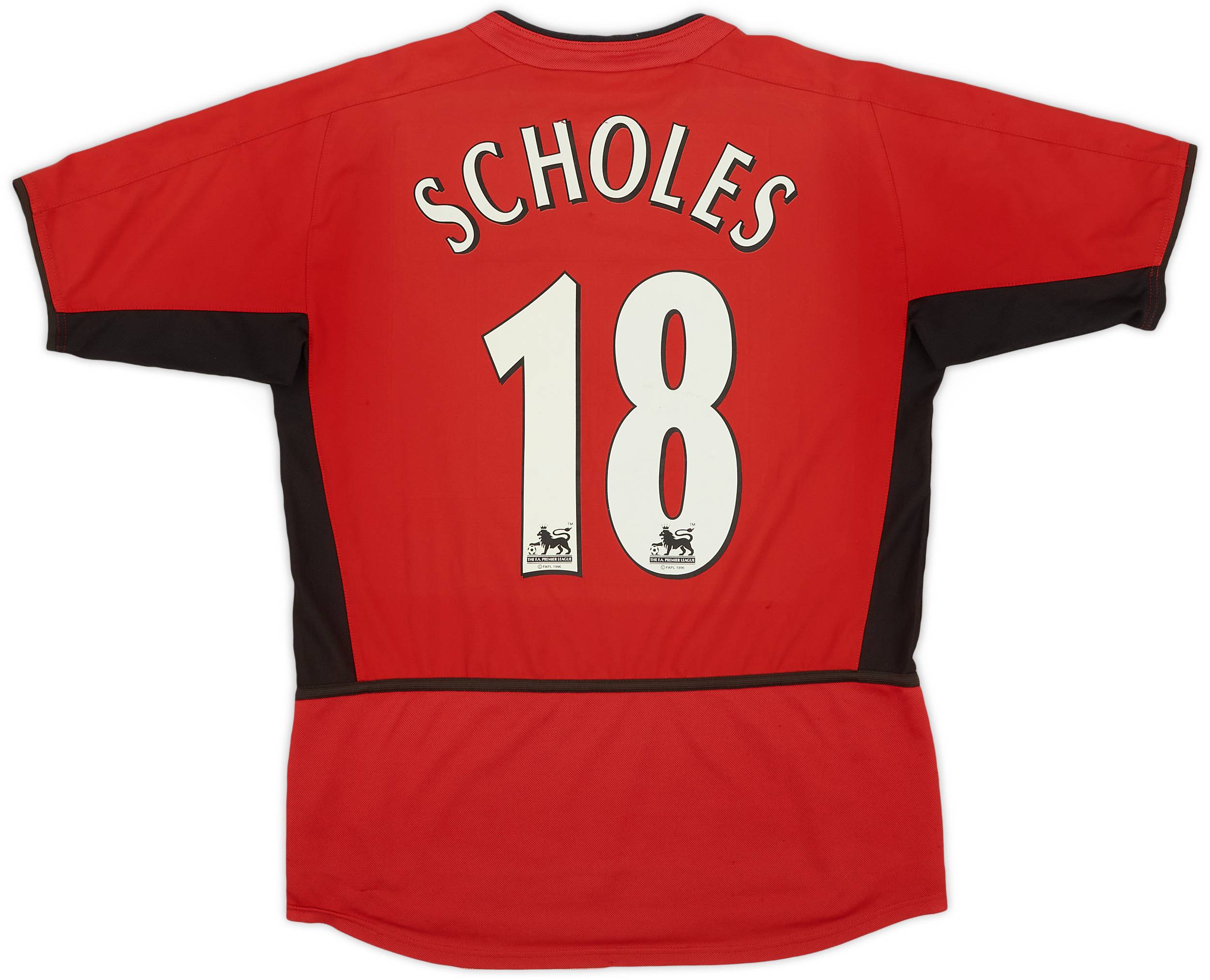 2002-04 Manchester United Home Shirt Scholes #18 - 6/10 - (XL.Boys)