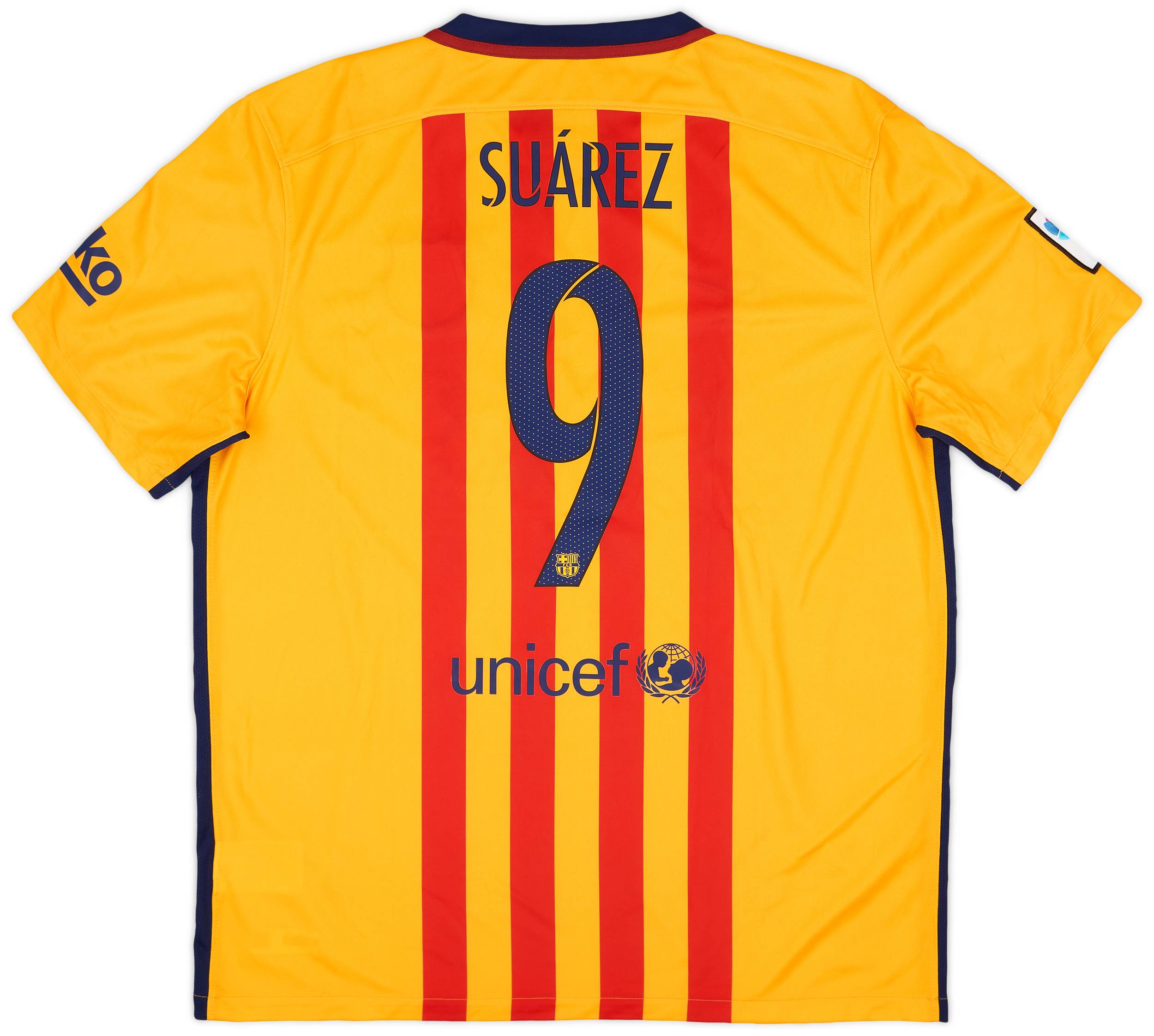 2015-16 Barcelona Away Shirt Suarez #9 (XL)