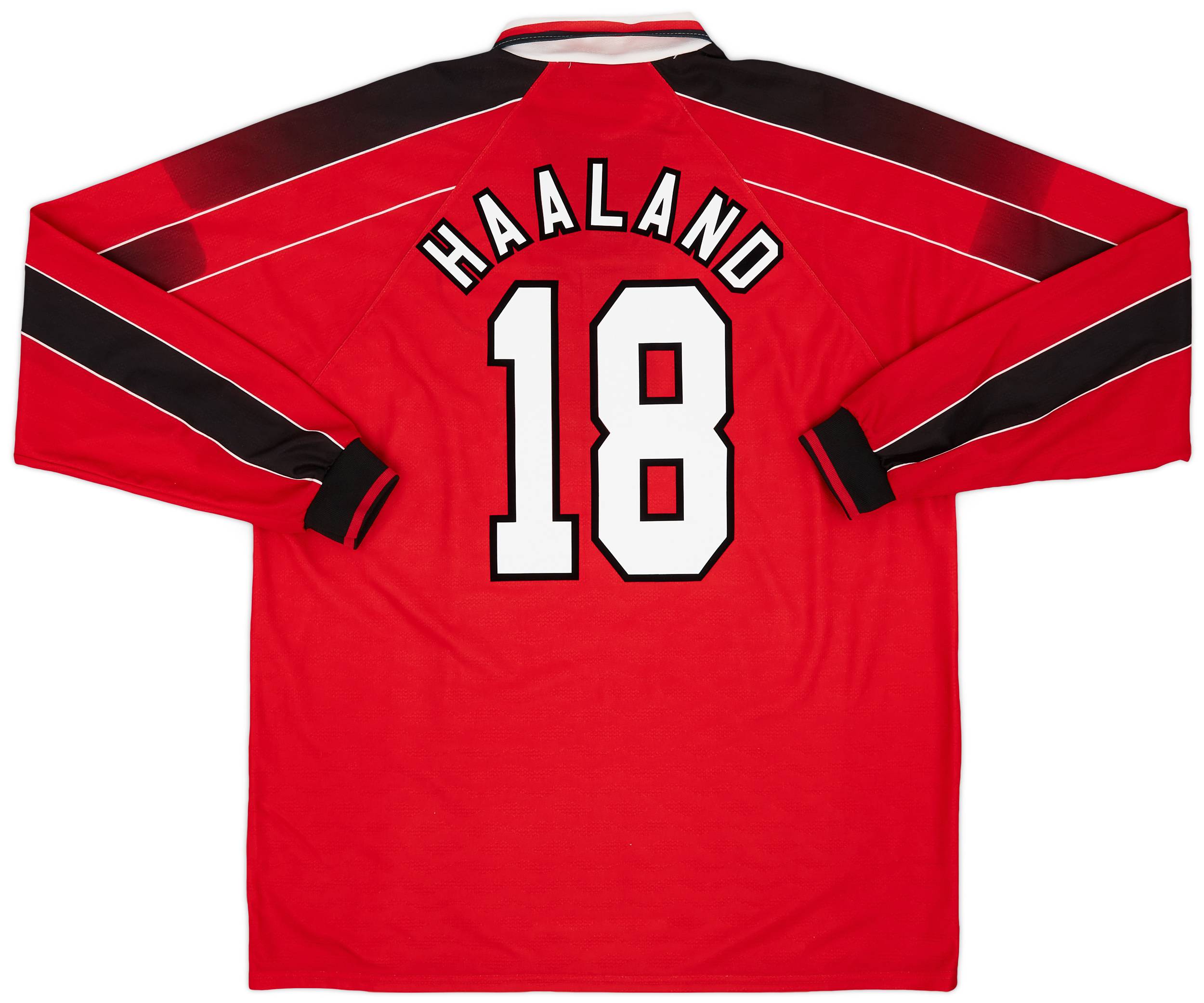 1996-97 Nottingham Forest Player Issue Home L/S Shirt Haaland #18 - 9/10 - (XXL)