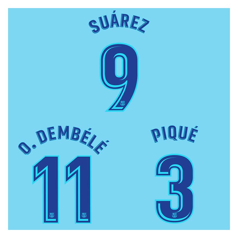 2017-18 Barcelona Away Name Set
