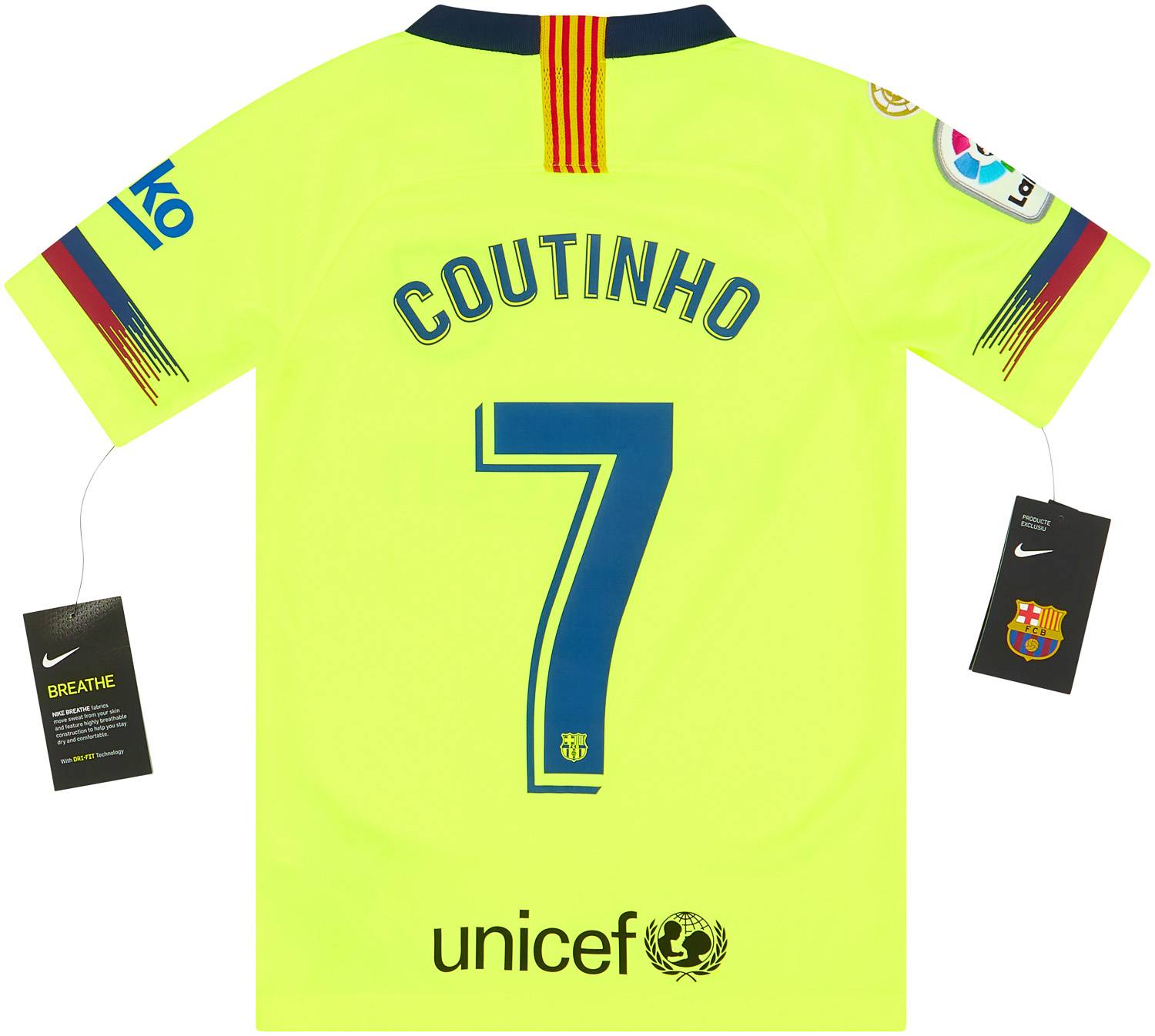 2018-19 Barcelona Away Shirt Coutinho #7 XS.Kids