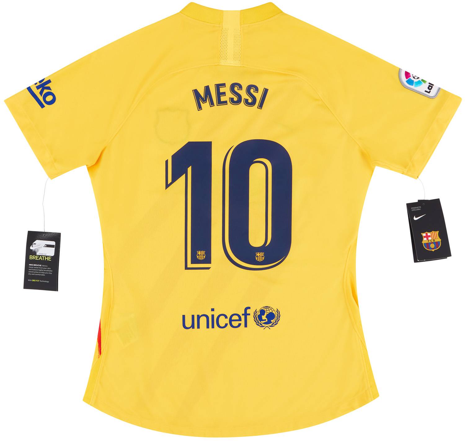 2019-20 Barcelona &#039;Senyera&#039; Fourth Shirt Messi #10 (Womens)