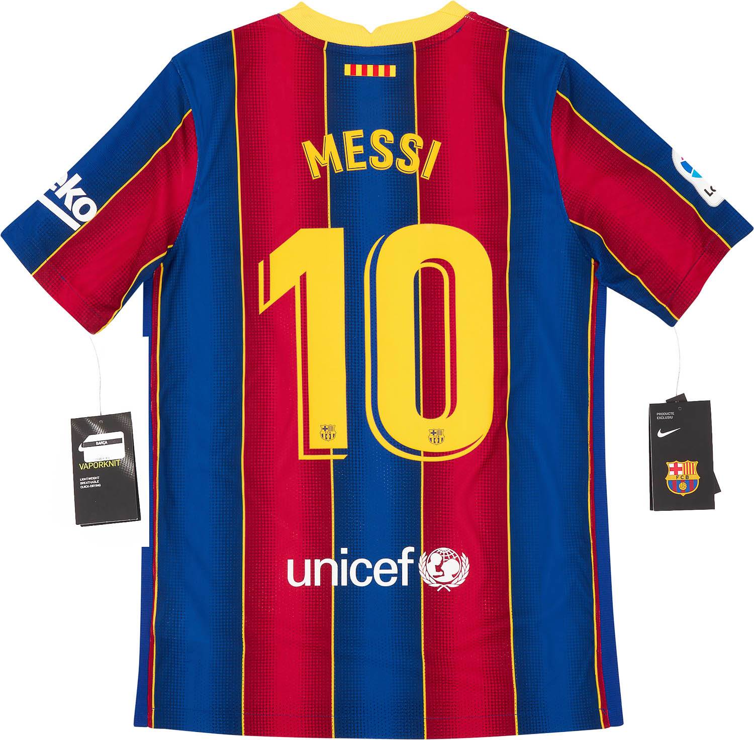 2020 21 Barcelona Player Issue Vaporknit Home Shirt Messi 10 KIDS
