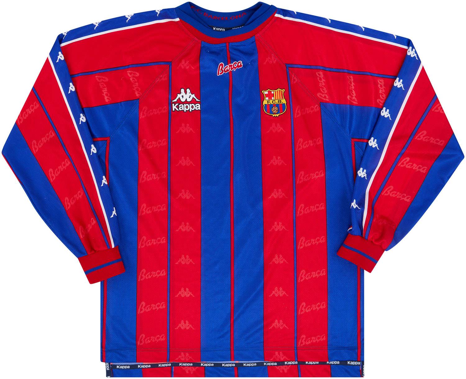1997-98 Barcelona Home L/S Shirt - 8/10 - (S)