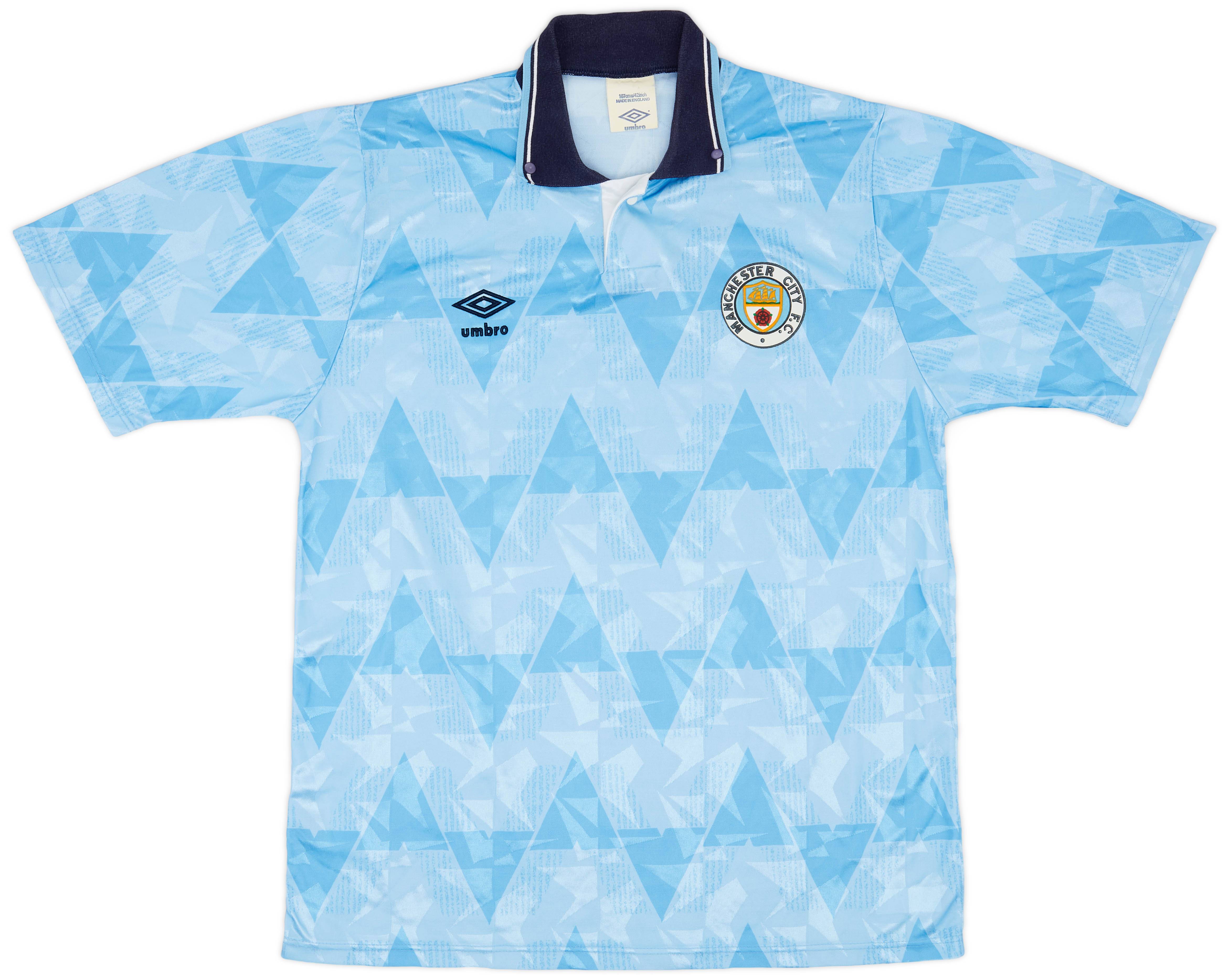 1989-91 Manchester City Home Shirt - 7/10 - (L)