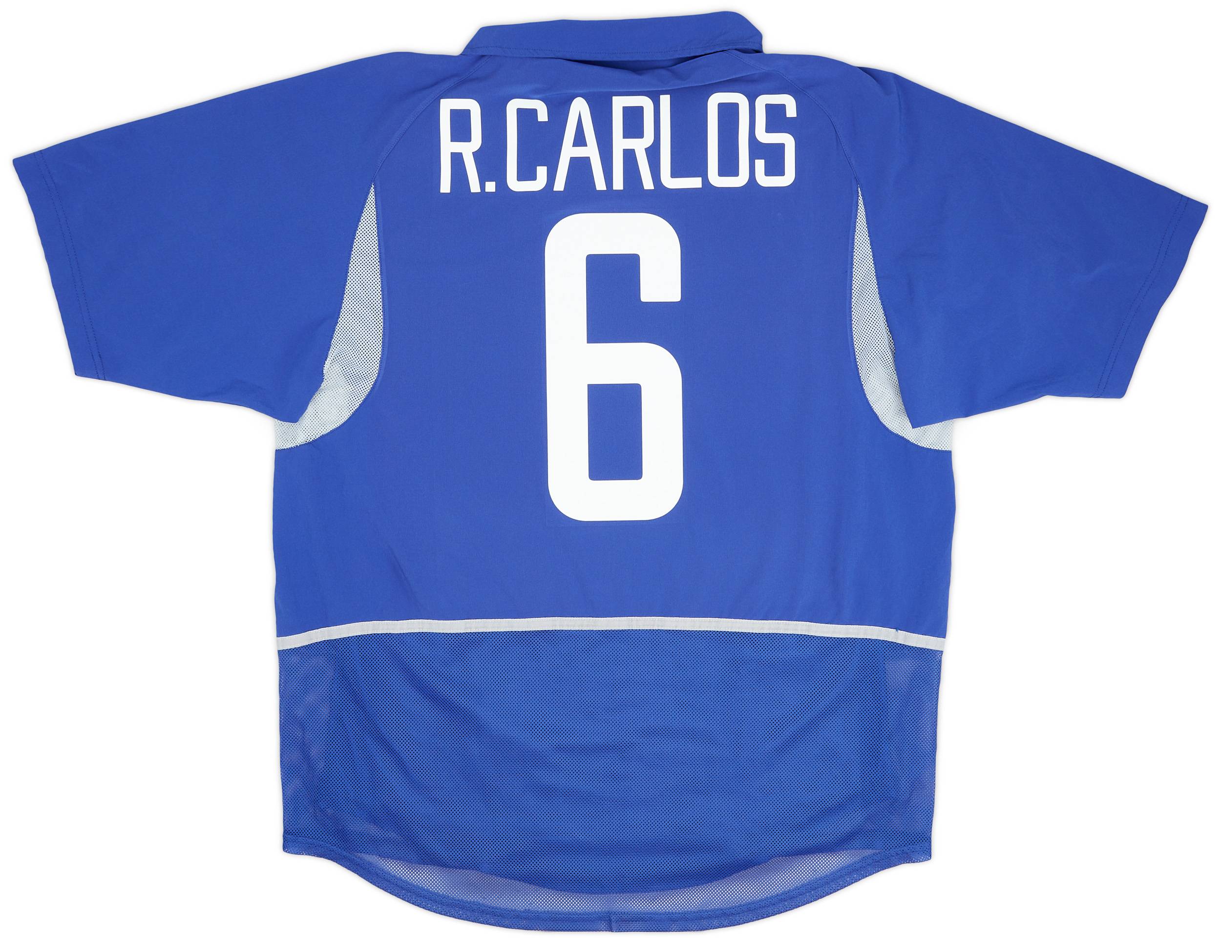 2002-04 Brazil Player Issue Away Shirt R.Carlos #6 - 9/10 - (L)