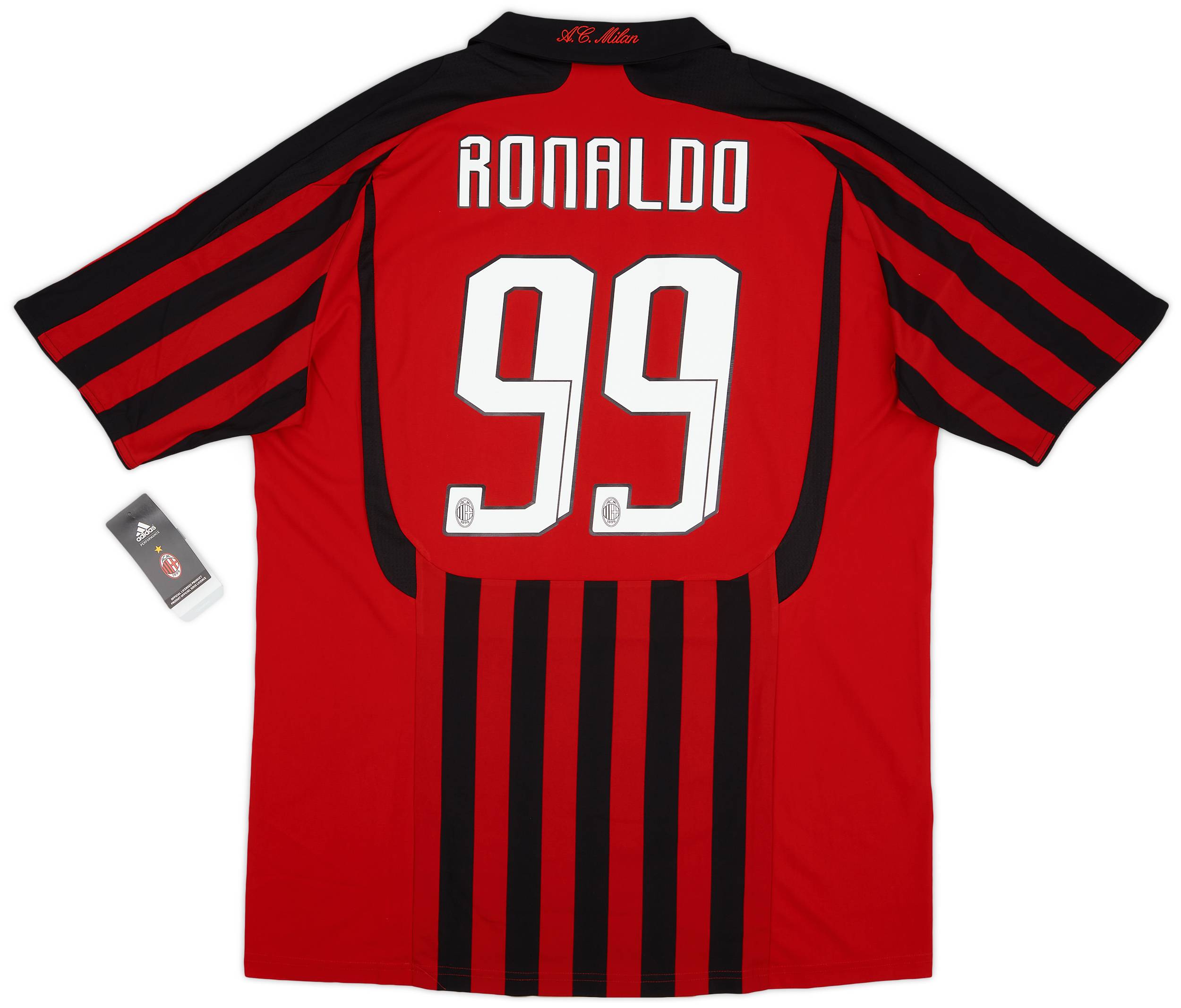 2007-08 AC Milan Home Shirt Ronaldo #99 (XL)