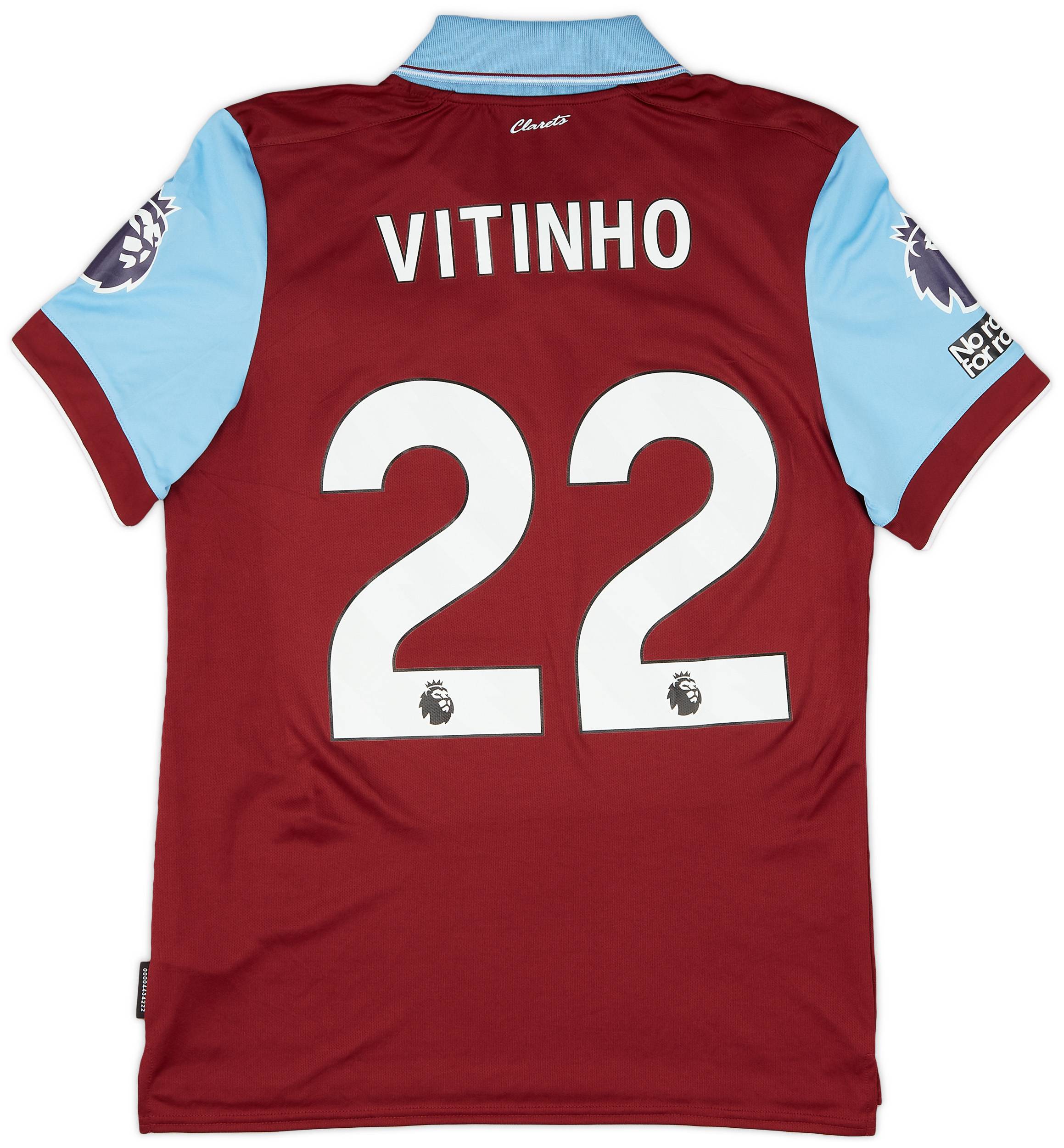 2023-24 Burnley Match Issue Home Shirt Vitinho #22