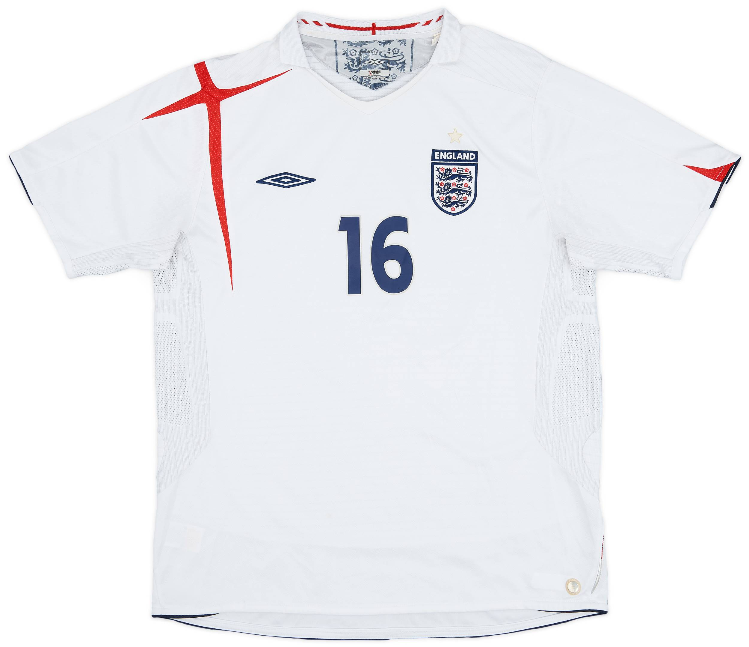 2005-07 England Home Shirt #16 - 6/10 - (XL)