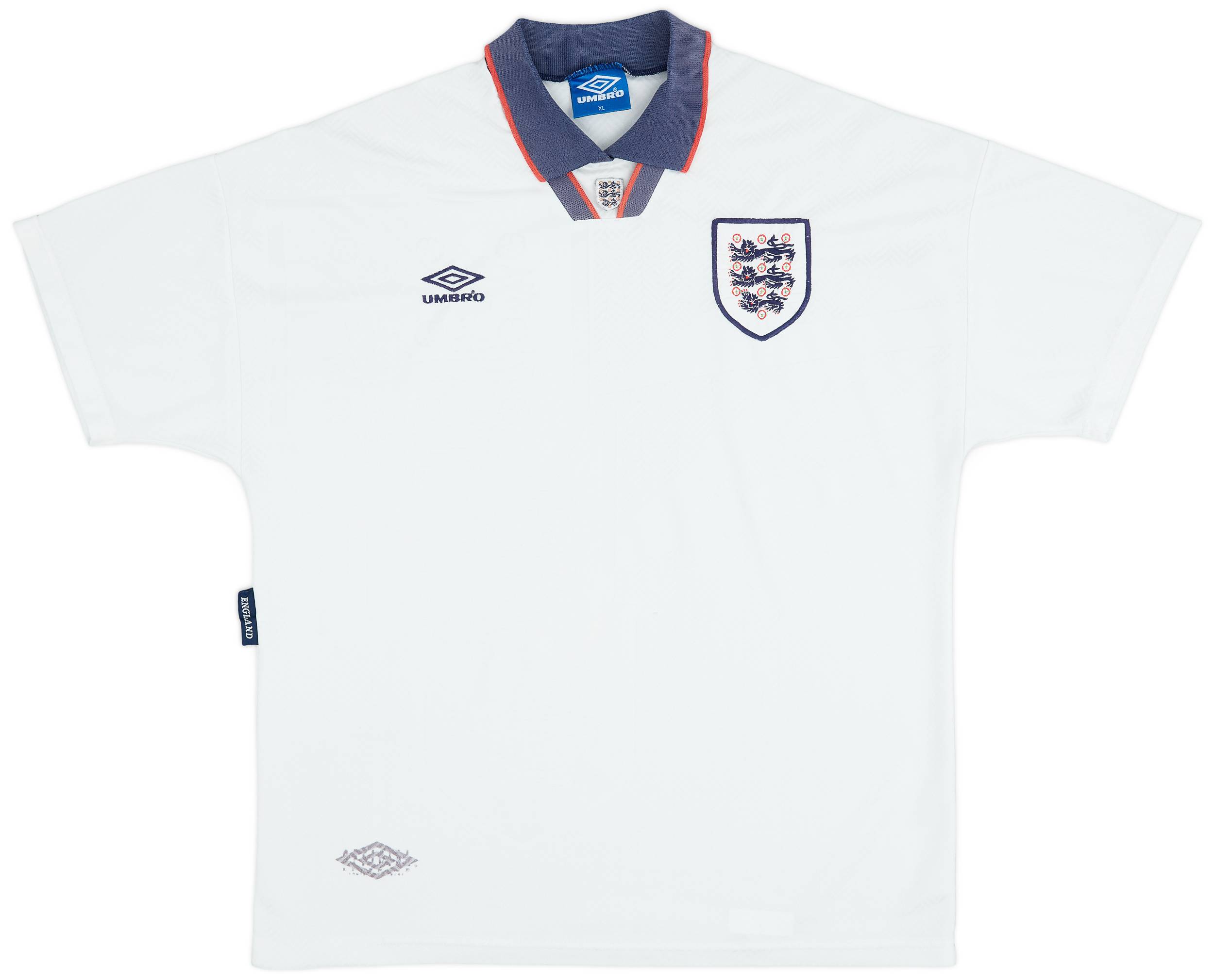 1993-95 England Home Shirt - 6/10 - (XL)