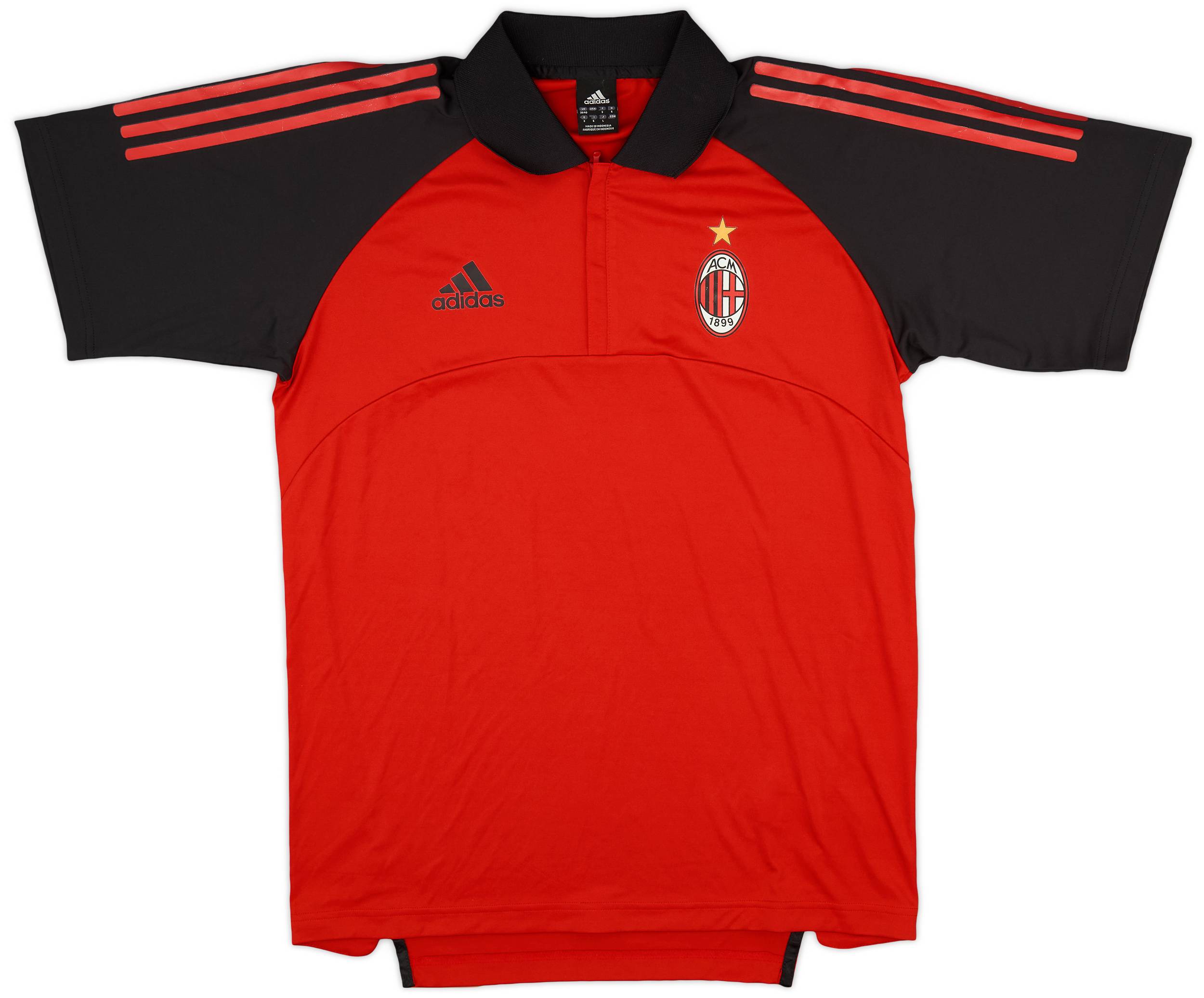 2002-03 AC Milan adidas 1/4 Zip Polo Shirt - 8/10 - (M)
