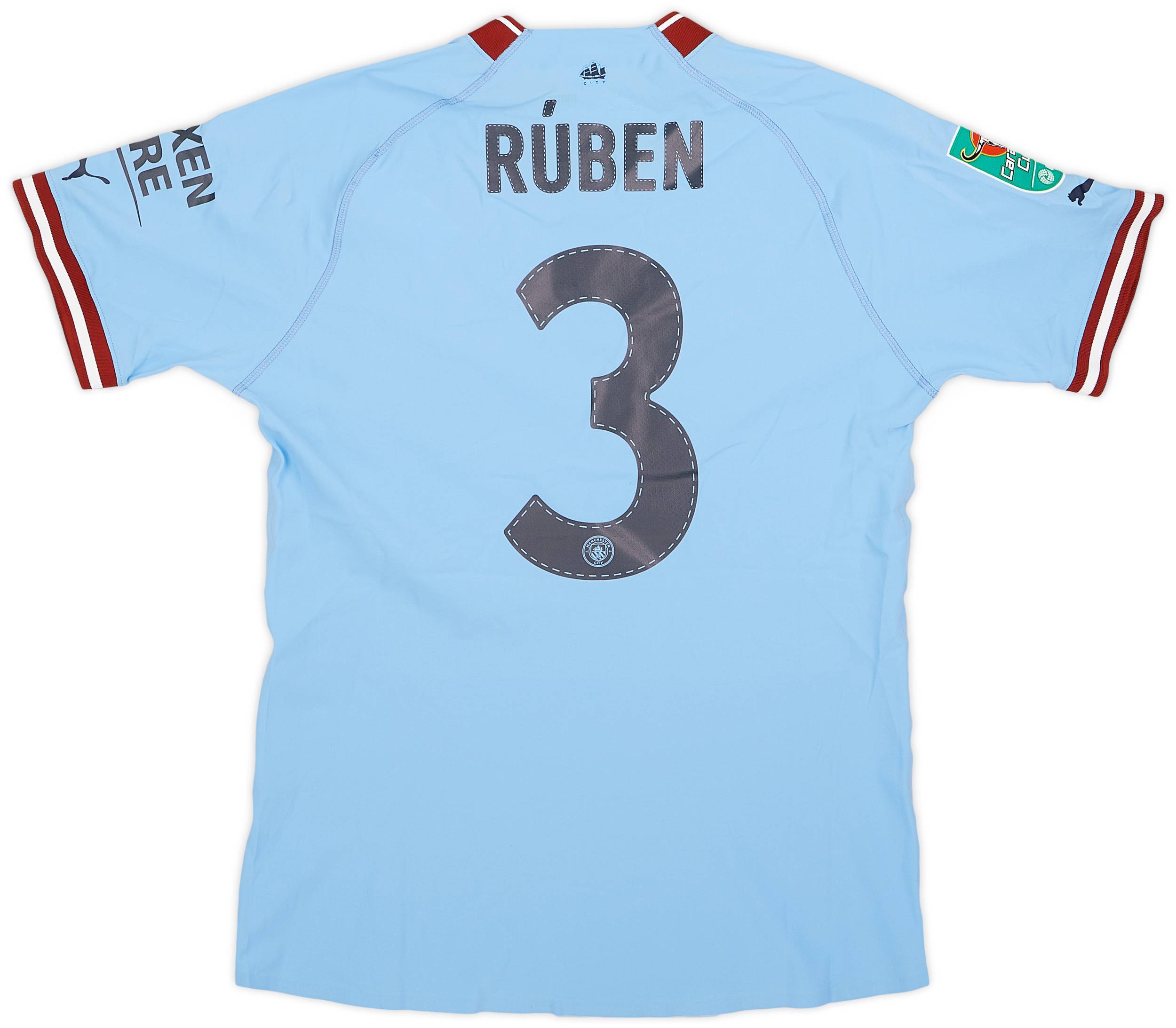 2022-23 Manchester City Match Issue Carabao Cup Home Shirt Ruben #3