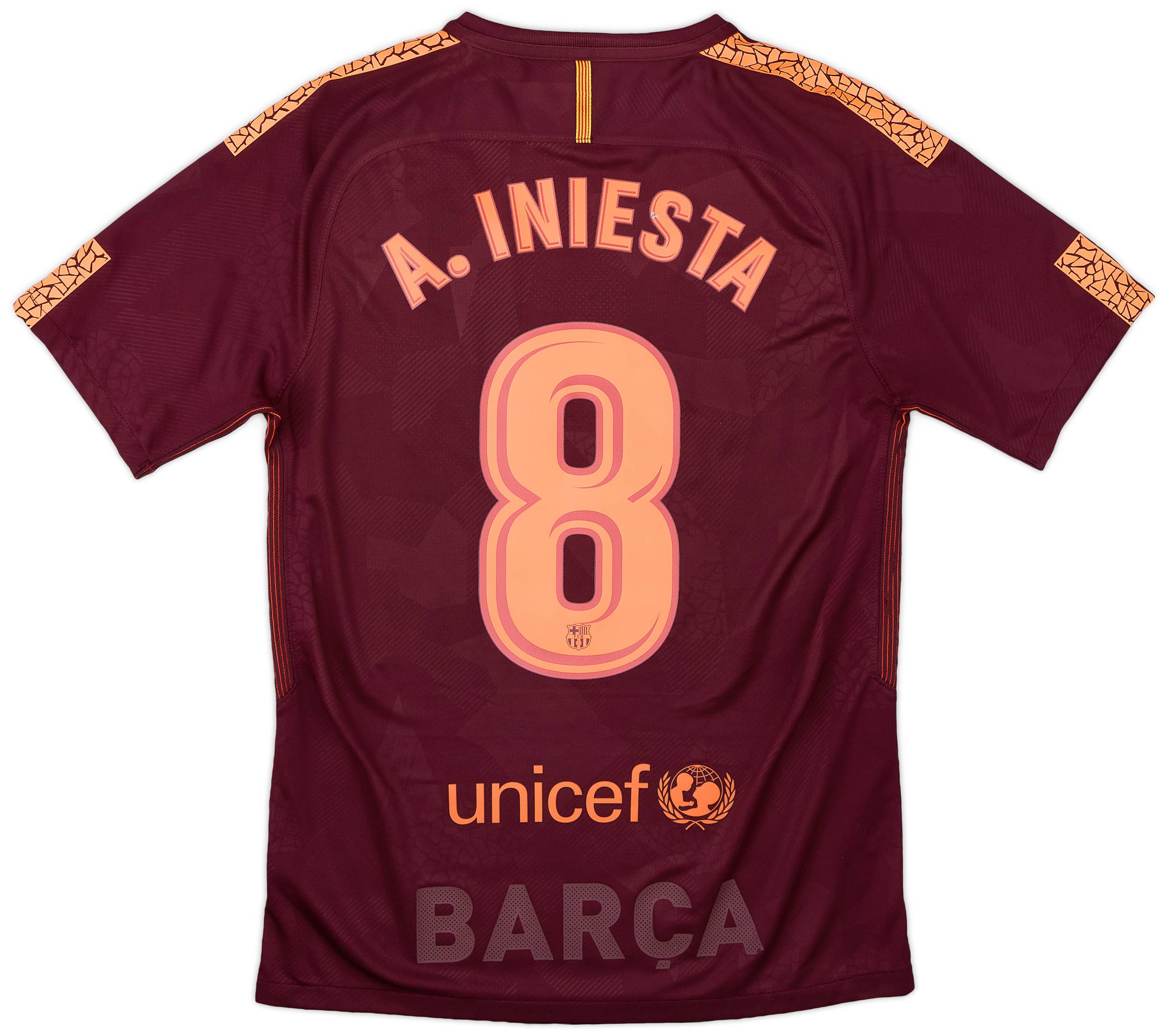 最新作 選手支給品】16/17 UCL Iniesta選手#8 （Iniesta's Barcelona ウェア