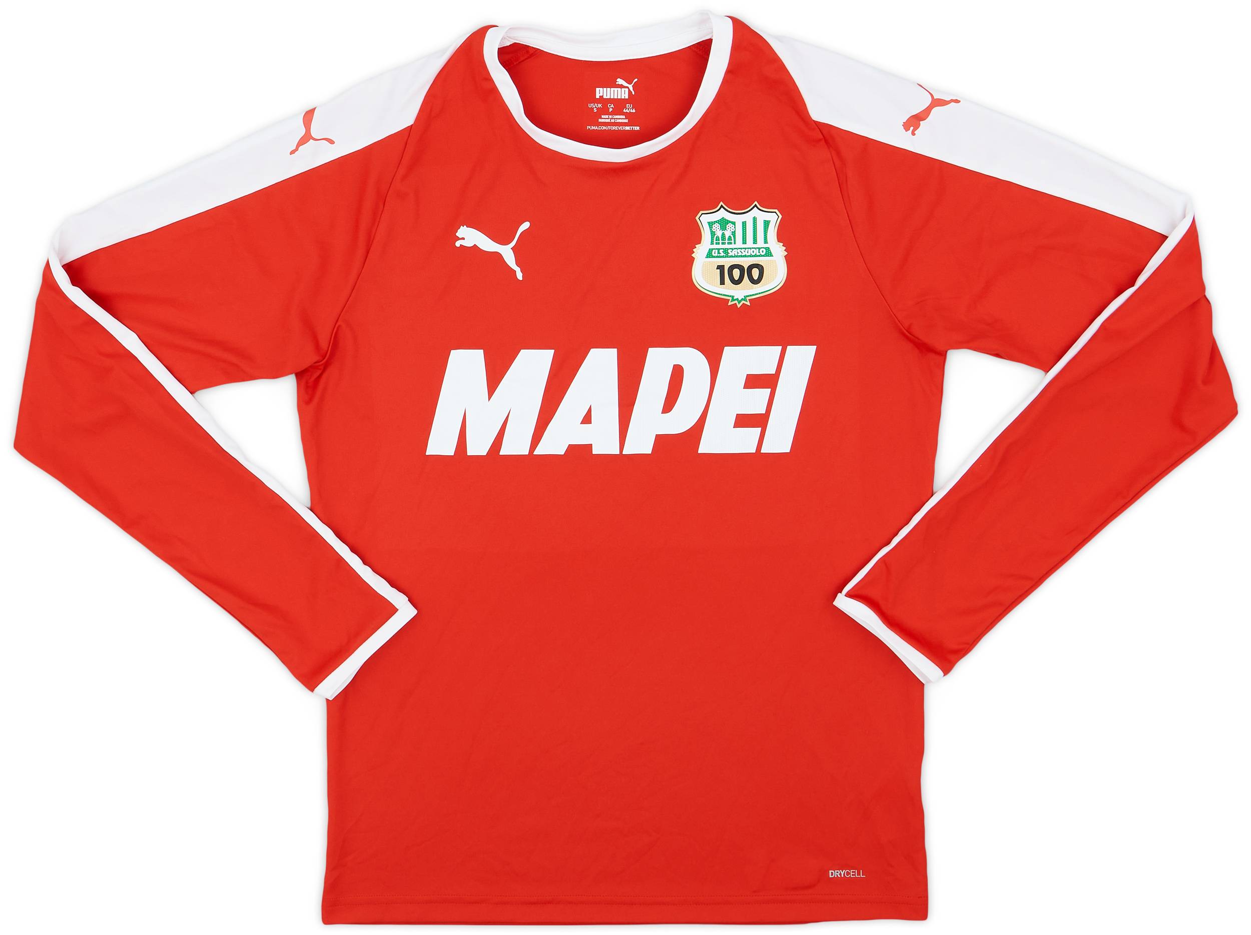 2020-21 Sassuolo Puma 'Centenary' Training L/S Shirt - 8/10 - (S)