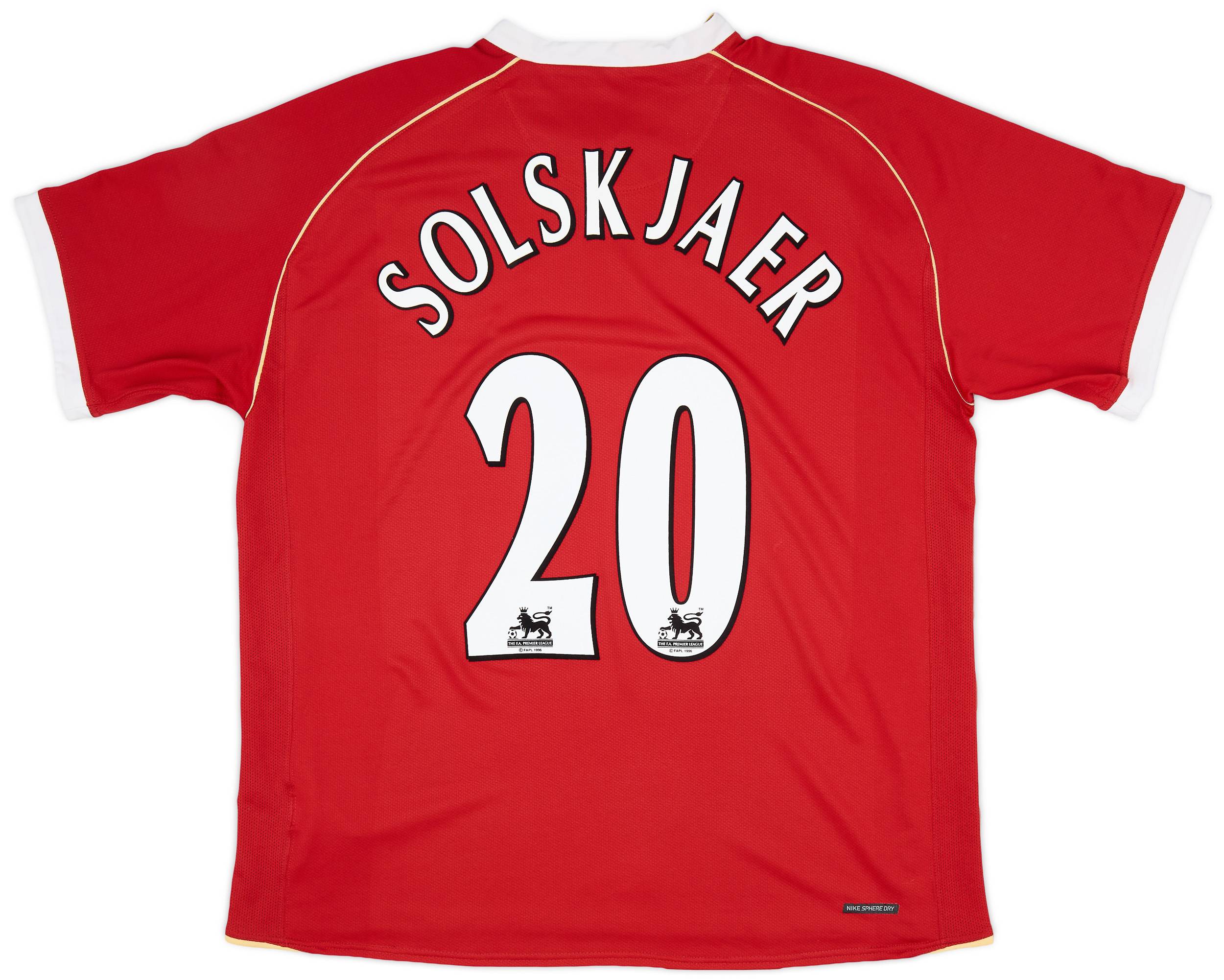 2006-07 Manchester United Home Shirt Solskjaer #20 - 10/10 - (XL)