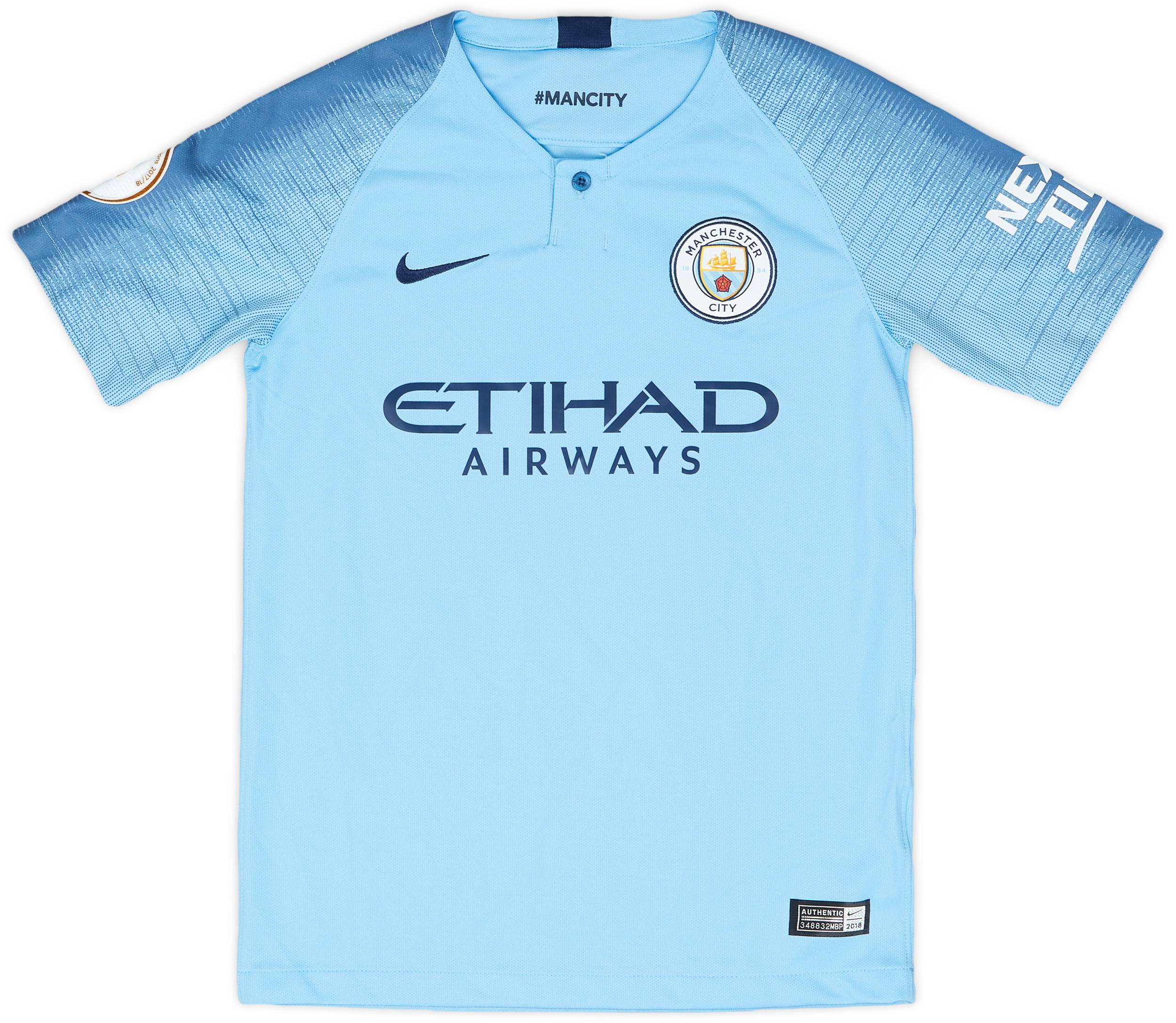 2018-19 Manchester City Home Shirt - 9/10 - (M.Boys)