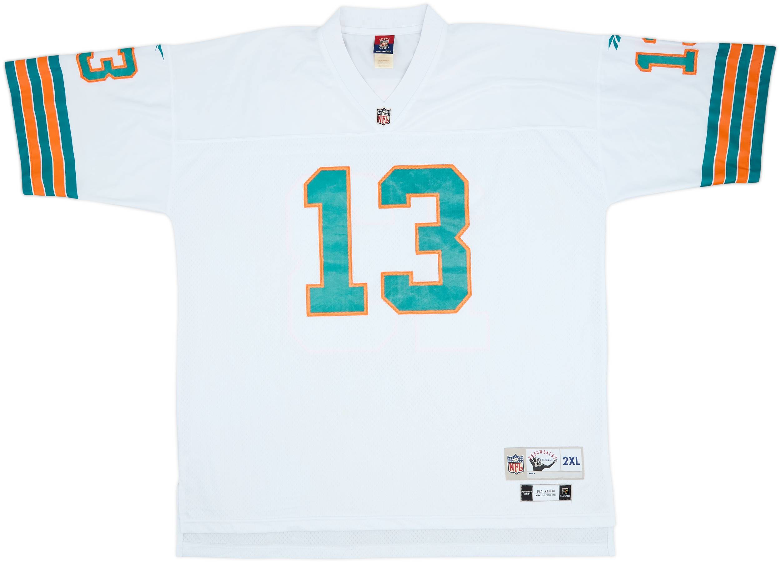 チームデミ　 1984年（YOKOHAMA    Dolphin） 1984 Miami Dolphins Marino #13 Reebok Throwback Away Jersey - 7/10