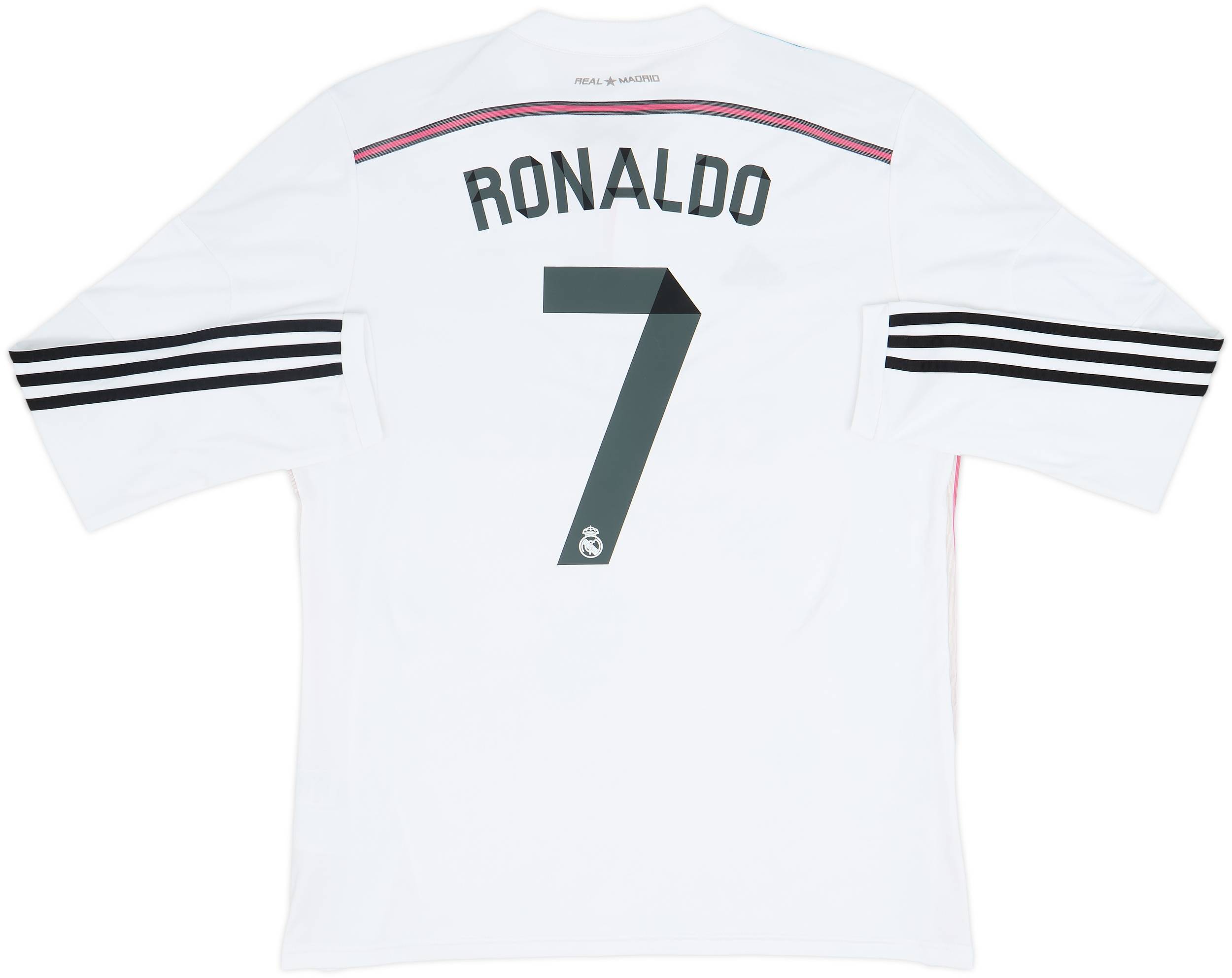 2014-15 Real Madrid Home L/S Shirt Ronaldo #7 - 6/10 - (XL)