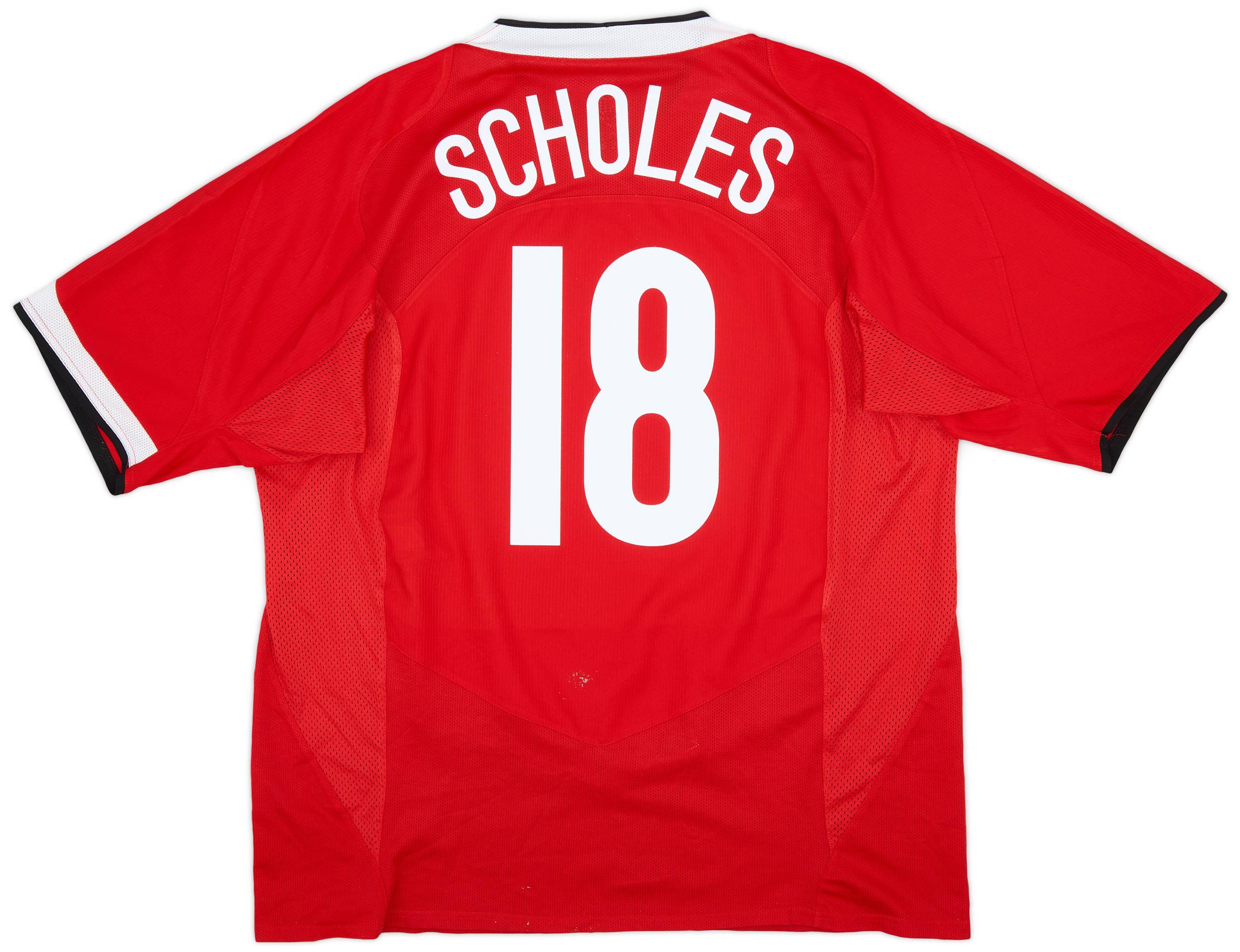 2004-06 Manchester United Home Shirt Scholes #18 - 6/10 - (XXL)