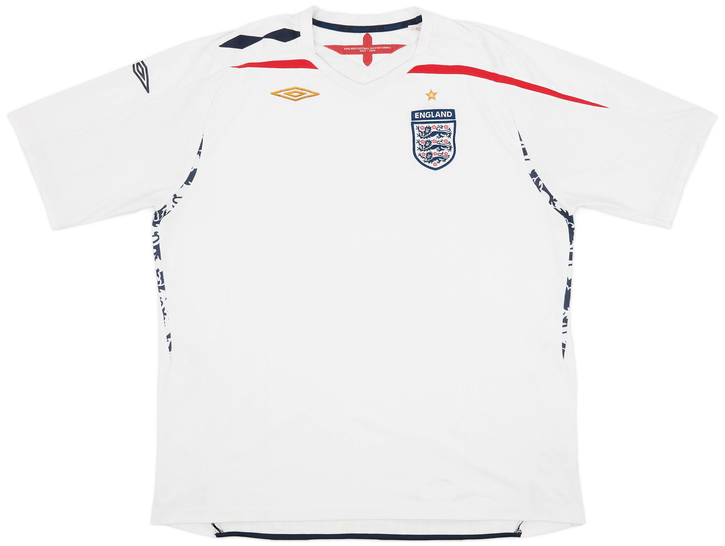 2007-09 England Home Shirt - 8/10 - (3XL)