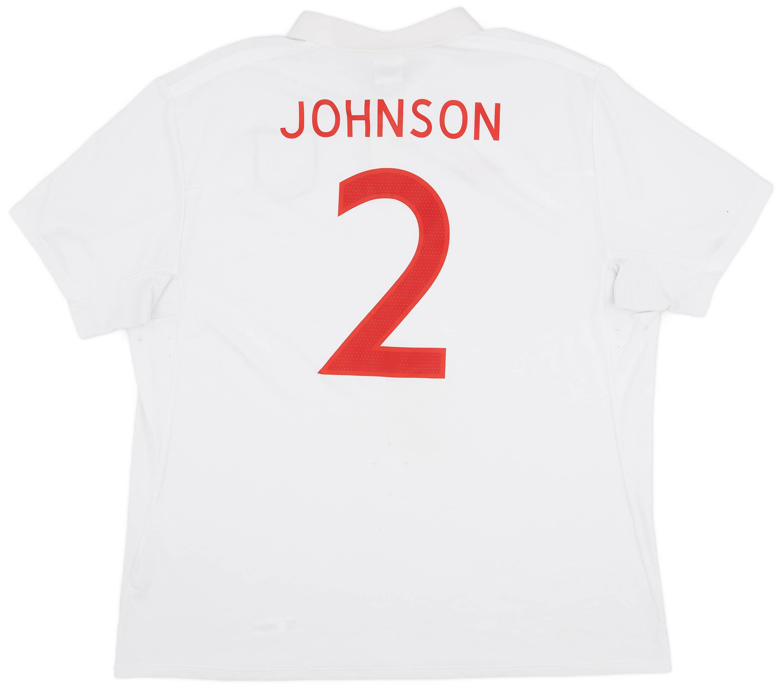 2009-10 England Home Shirt Johnson #2 - 8/10 - (XXL)