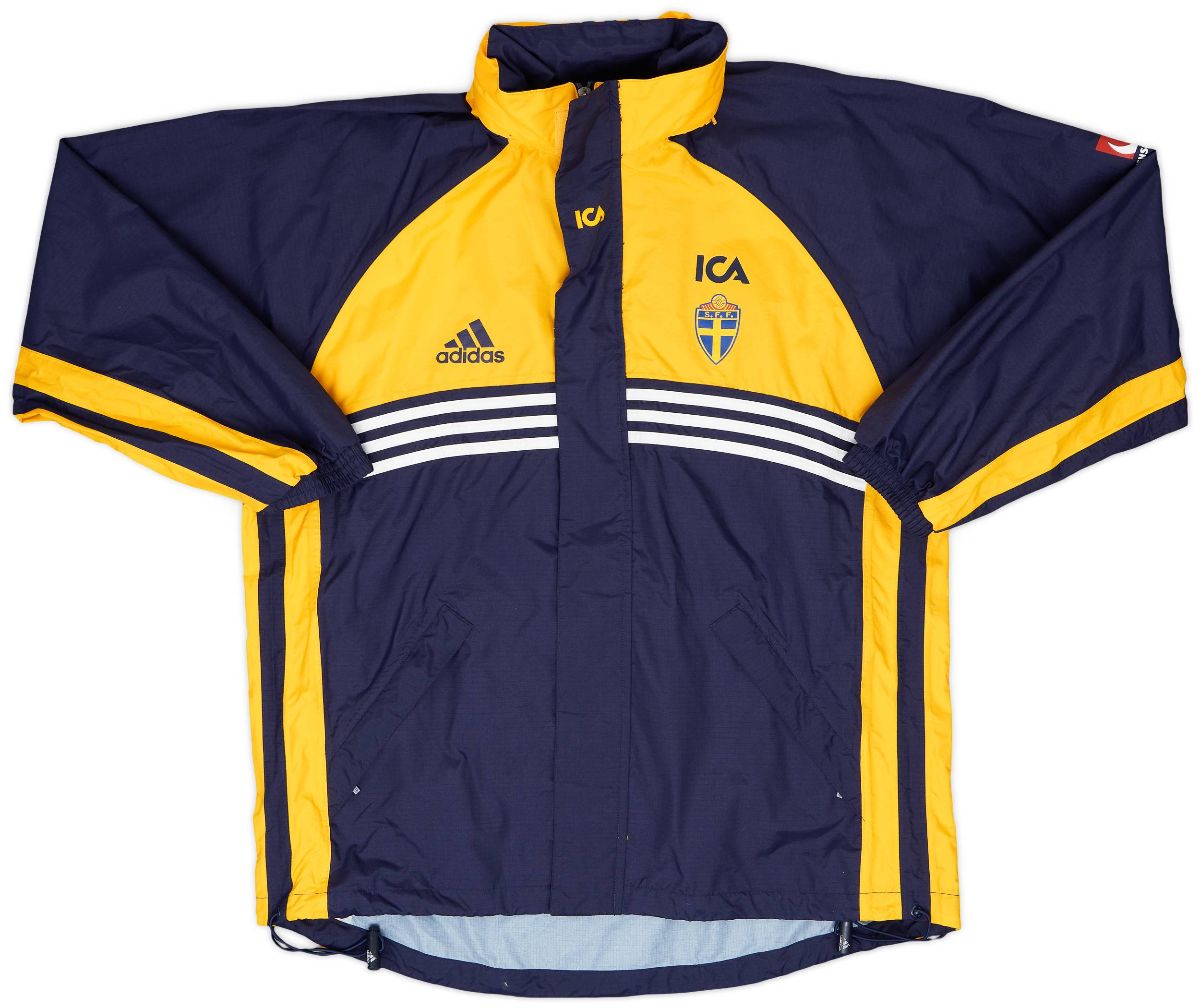 1998-99 Sweden adidas Player Issue Hooded Rain Jacket - 9/10 - (M/L)